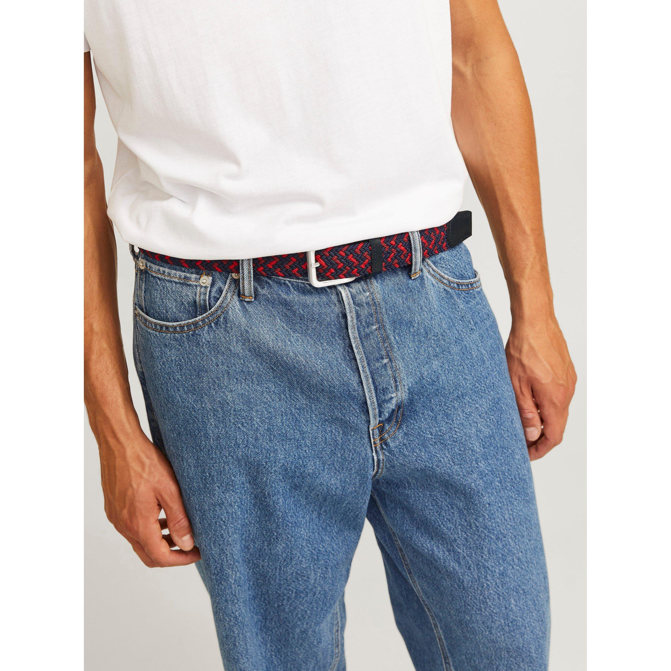Navy Blazer - Jack and Jones - Men's JJ Woven Fabric Belt - 1