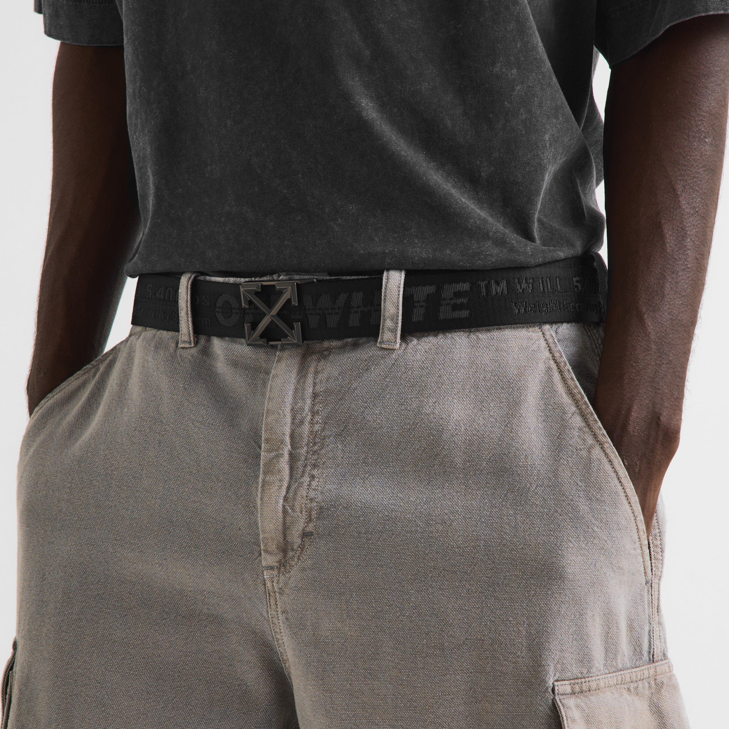 Black 1010 - Off White - Men's Fabric Belt - 3