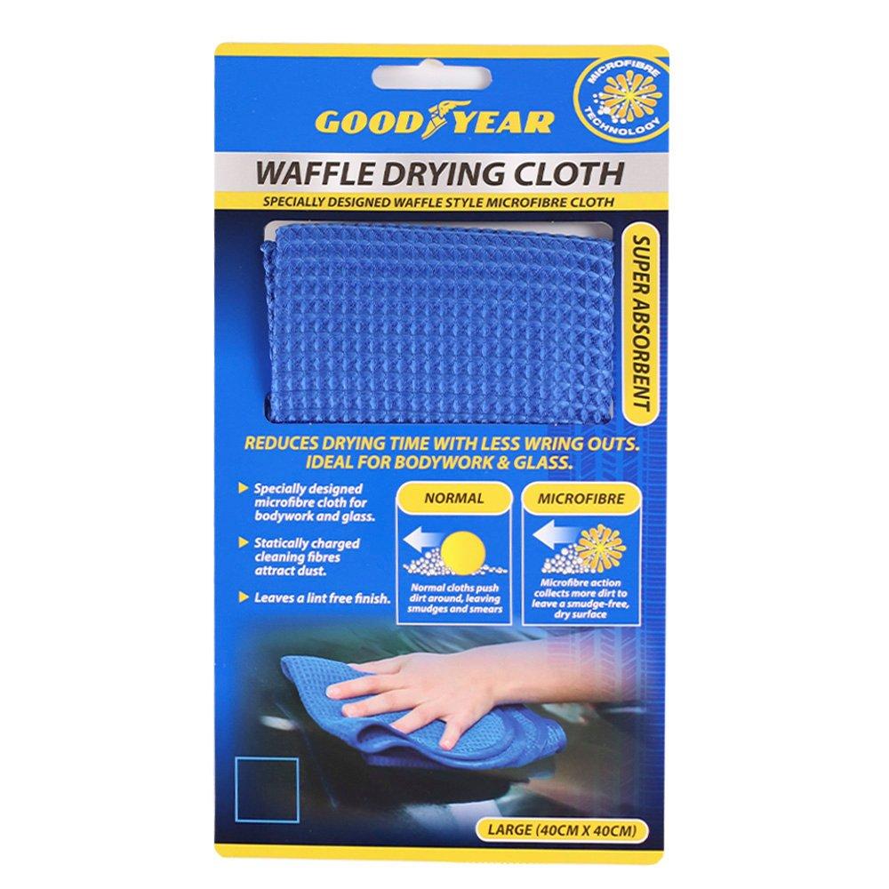 Goodyear  Microfibre Waffle Cloth Large - 40Cm X 40Cm - Blue