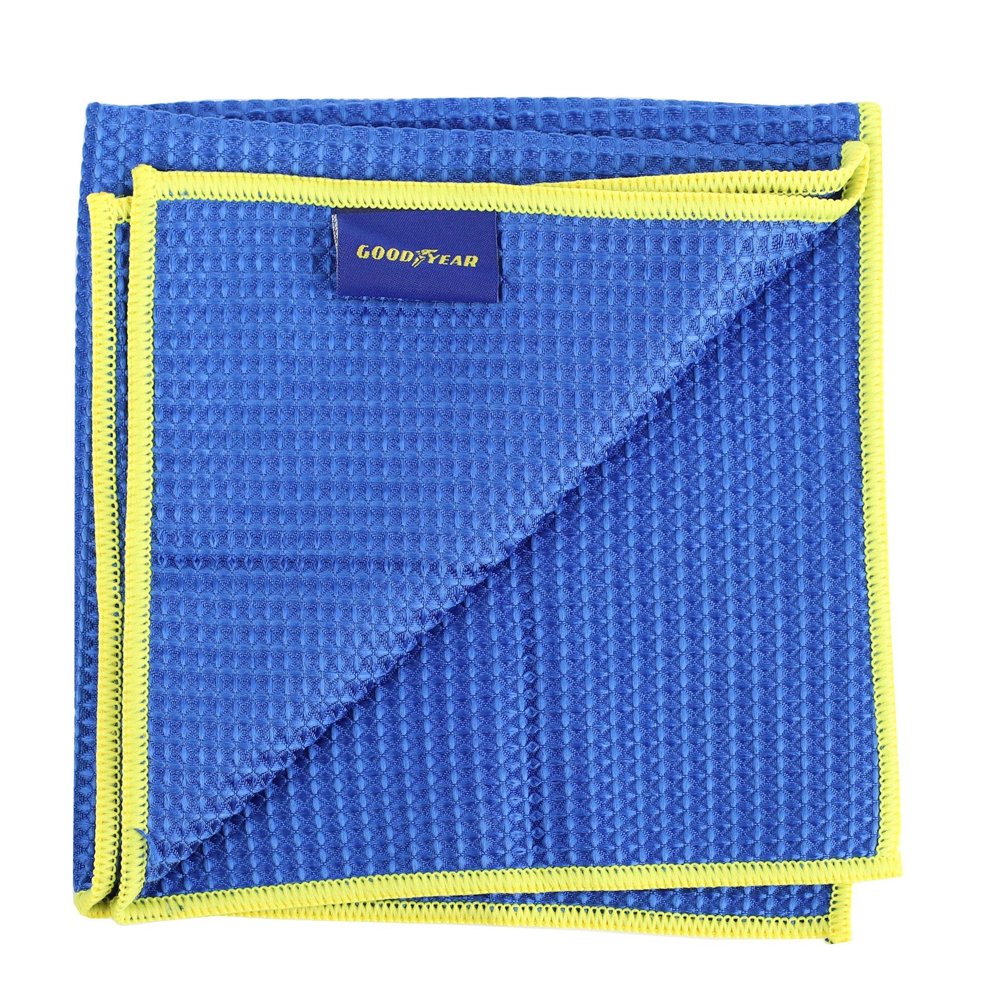 Blue - Goodyear - Goodyear Microfibre Waffle Cloth  Large - 40cm x 40cm - 2