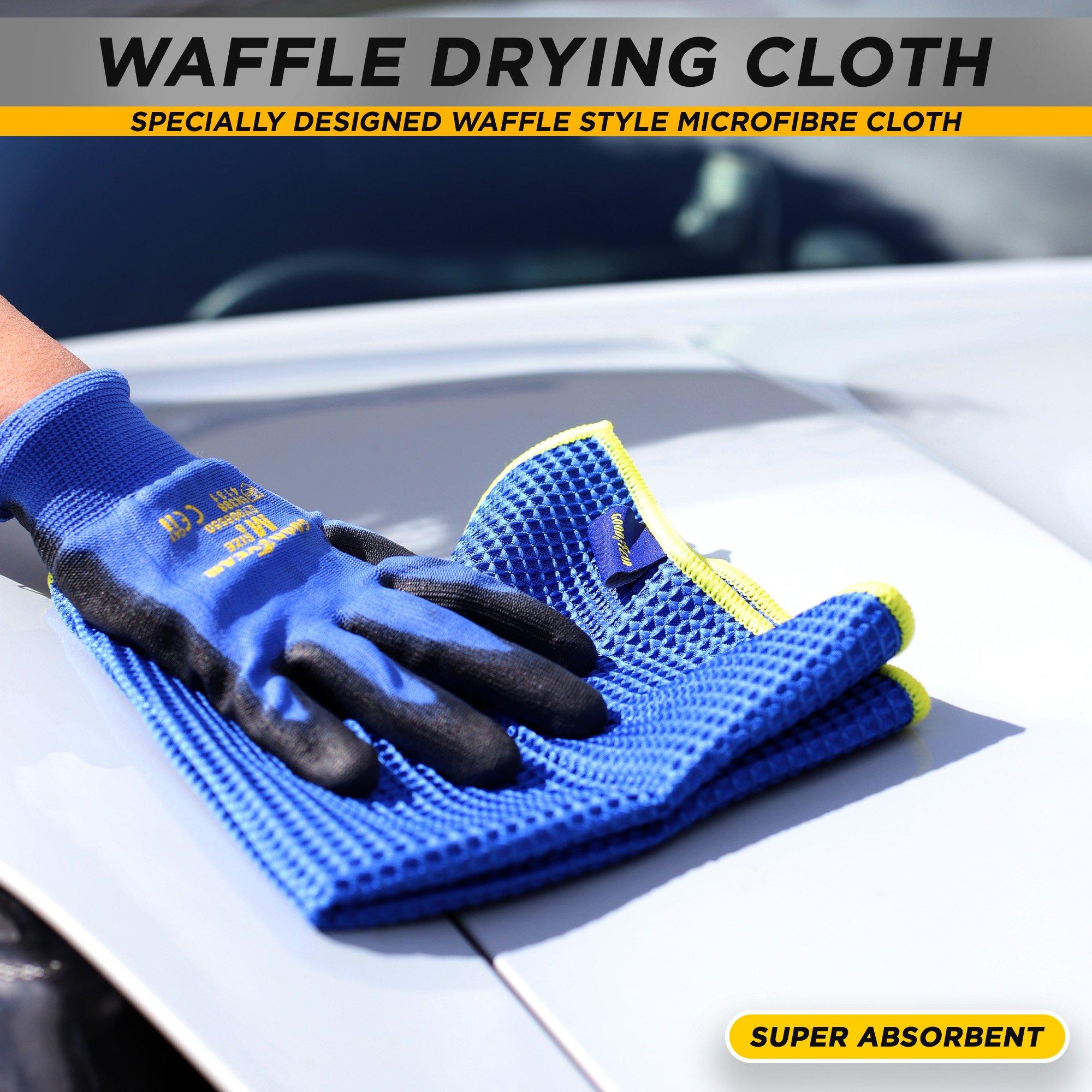 Blue - Goodyear - Goodyear Microfibre Waffle Cloth  Large - 40cm x 40cm - 3
