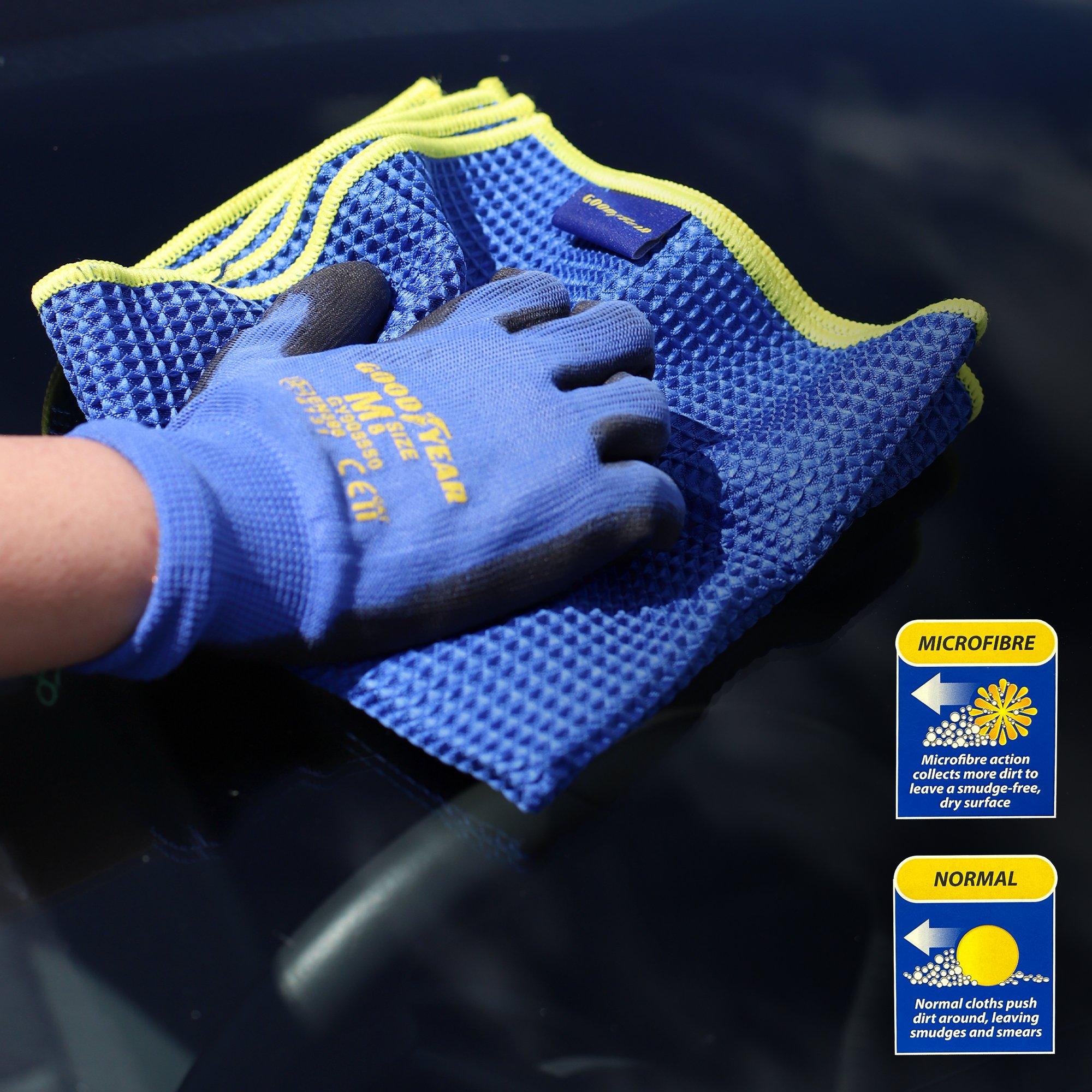 Blue - Goodyear - Goodyear Microfibre Waffle Cloth  Large - 40cm x 40cm - 4