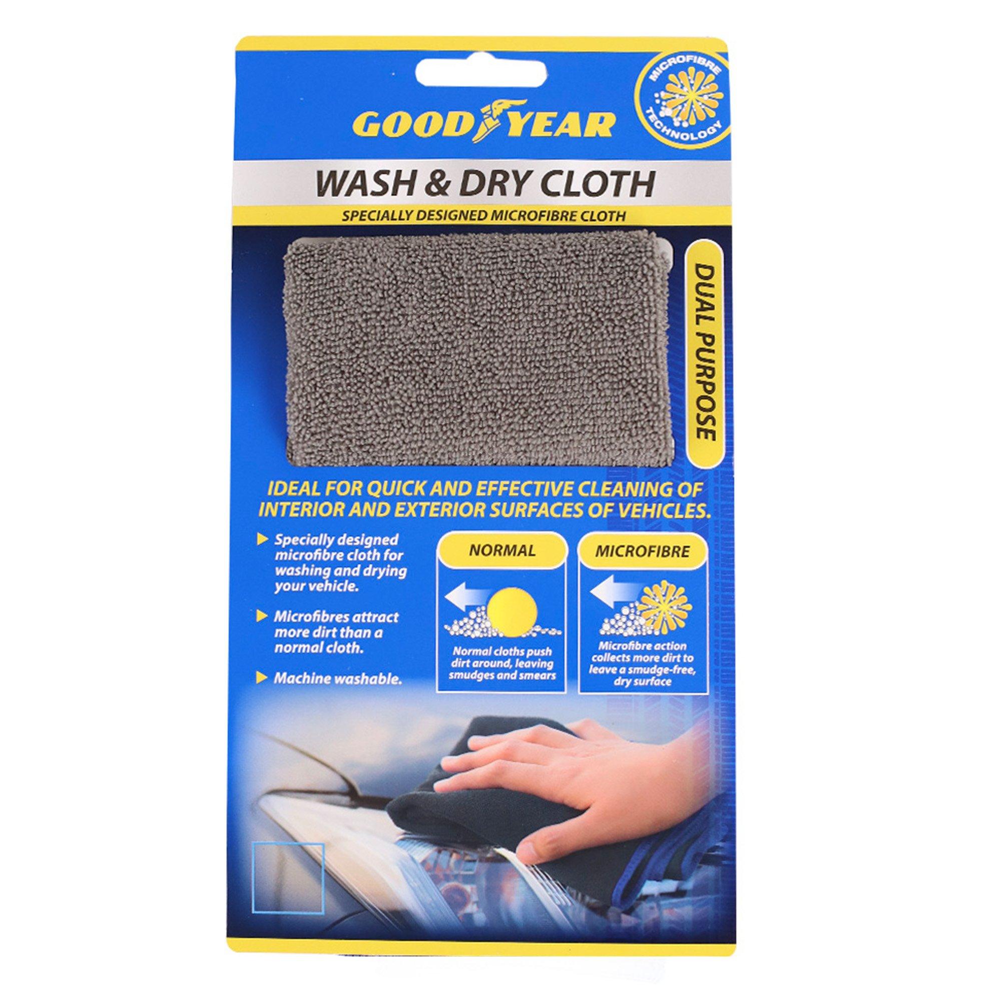 Goodyear  Microfibre Wash & Dry Cloth - 40Cm X 40Cm - Grey