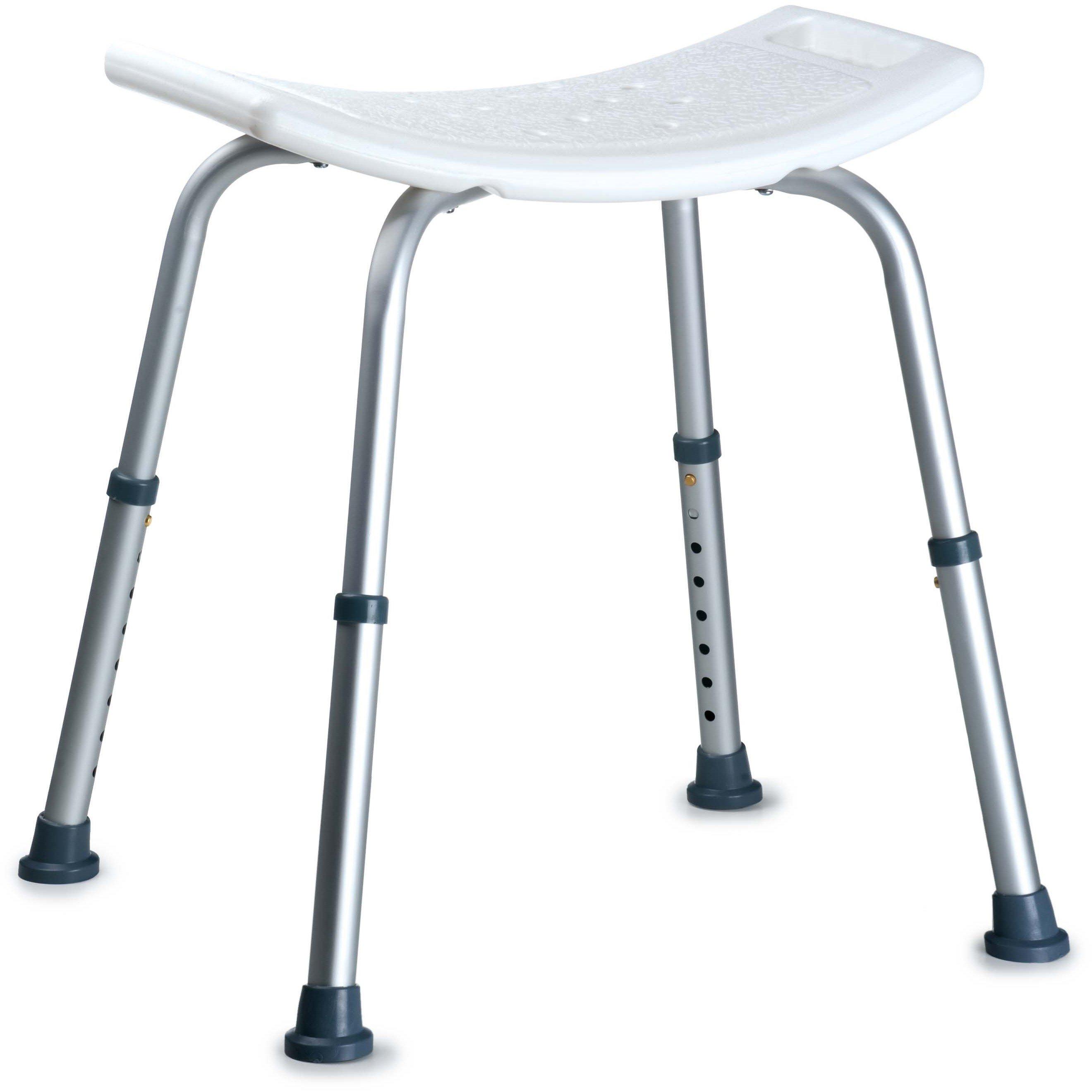 White - Vivamore - Lightweight Adjustable Non-Slip Shower Chair - 1