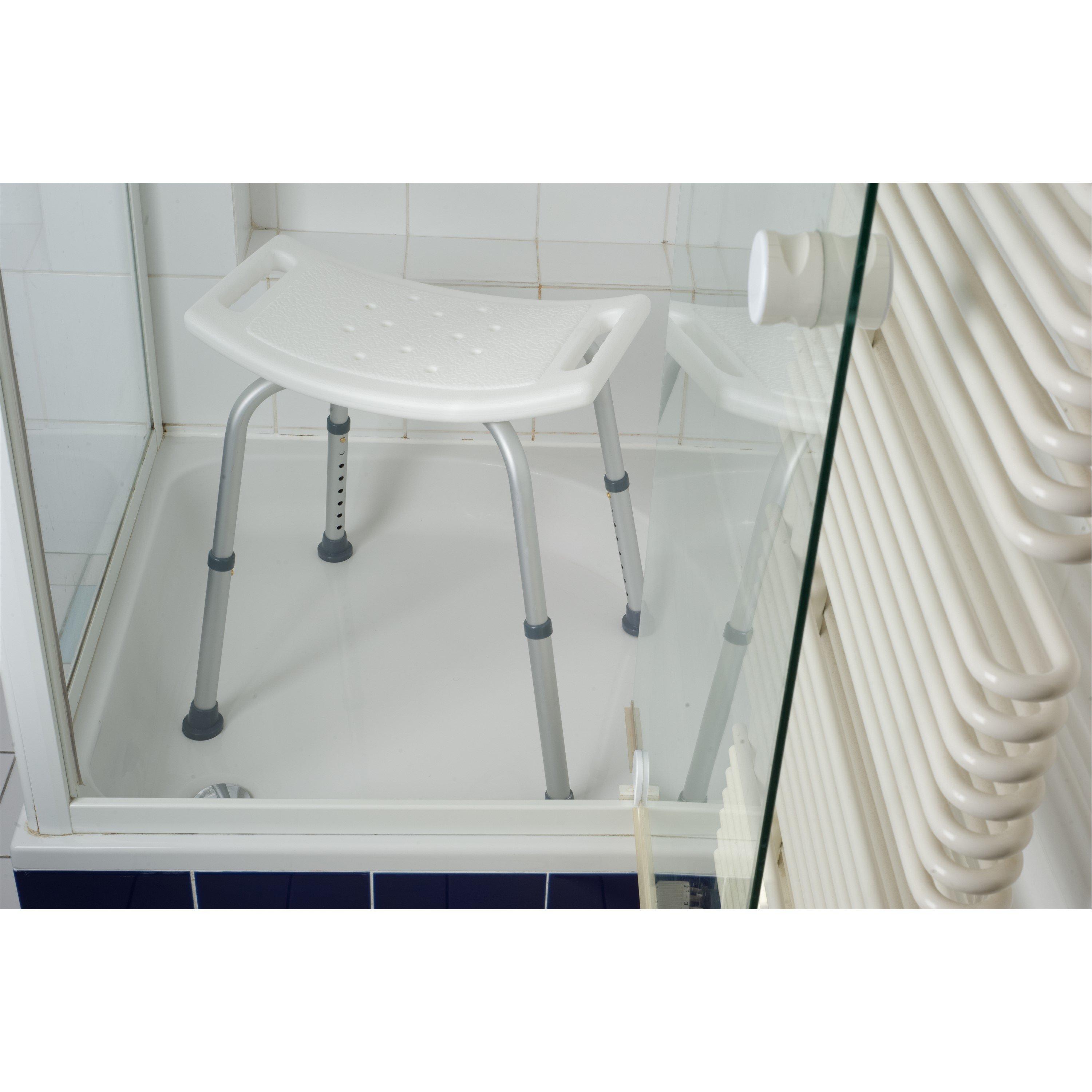 White - Vivamore - Lightweight Adjustable Non-Slip Shower Chair - 4