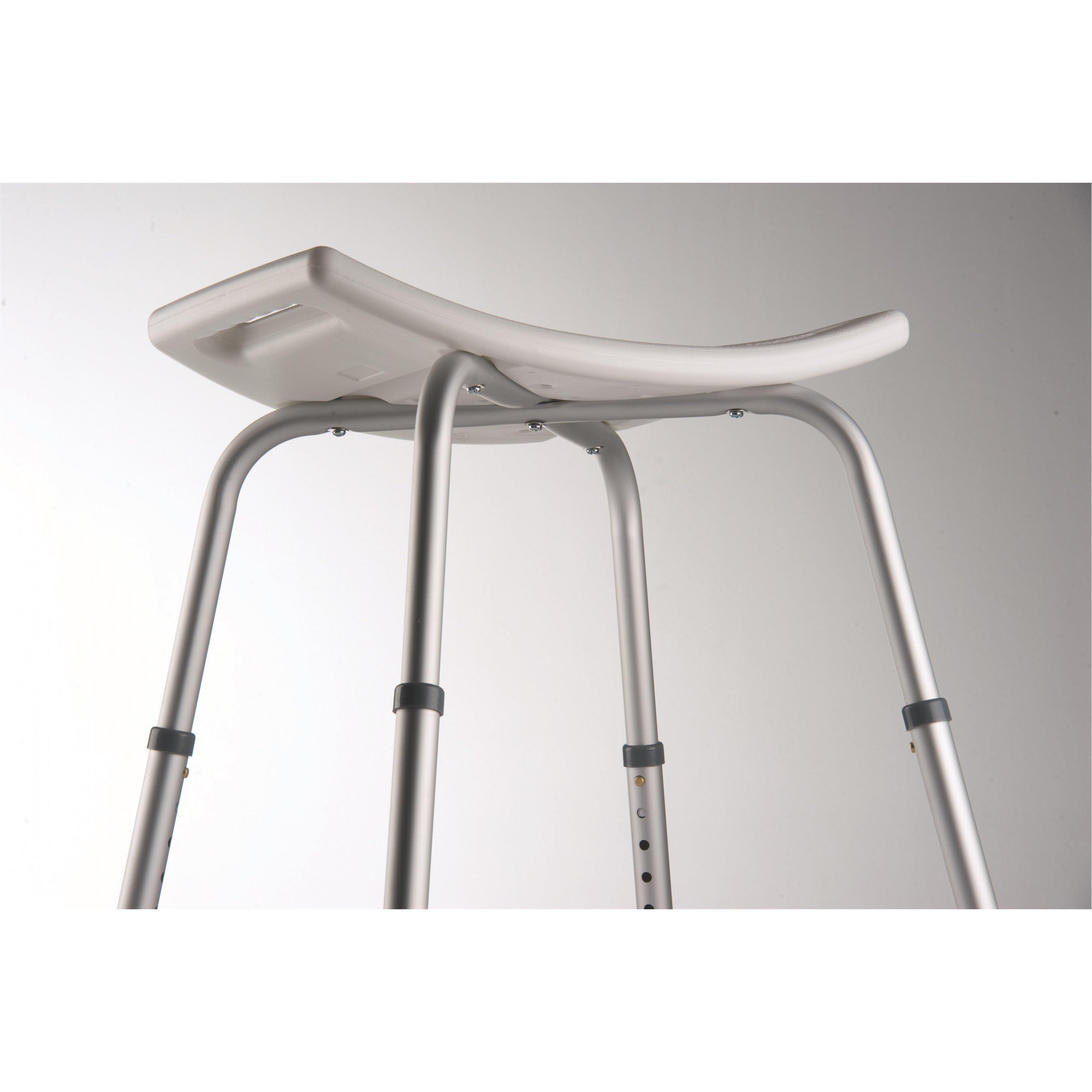 White - Vivamore - Lightweight Adjustable Non-Slip Shower Chair - 5