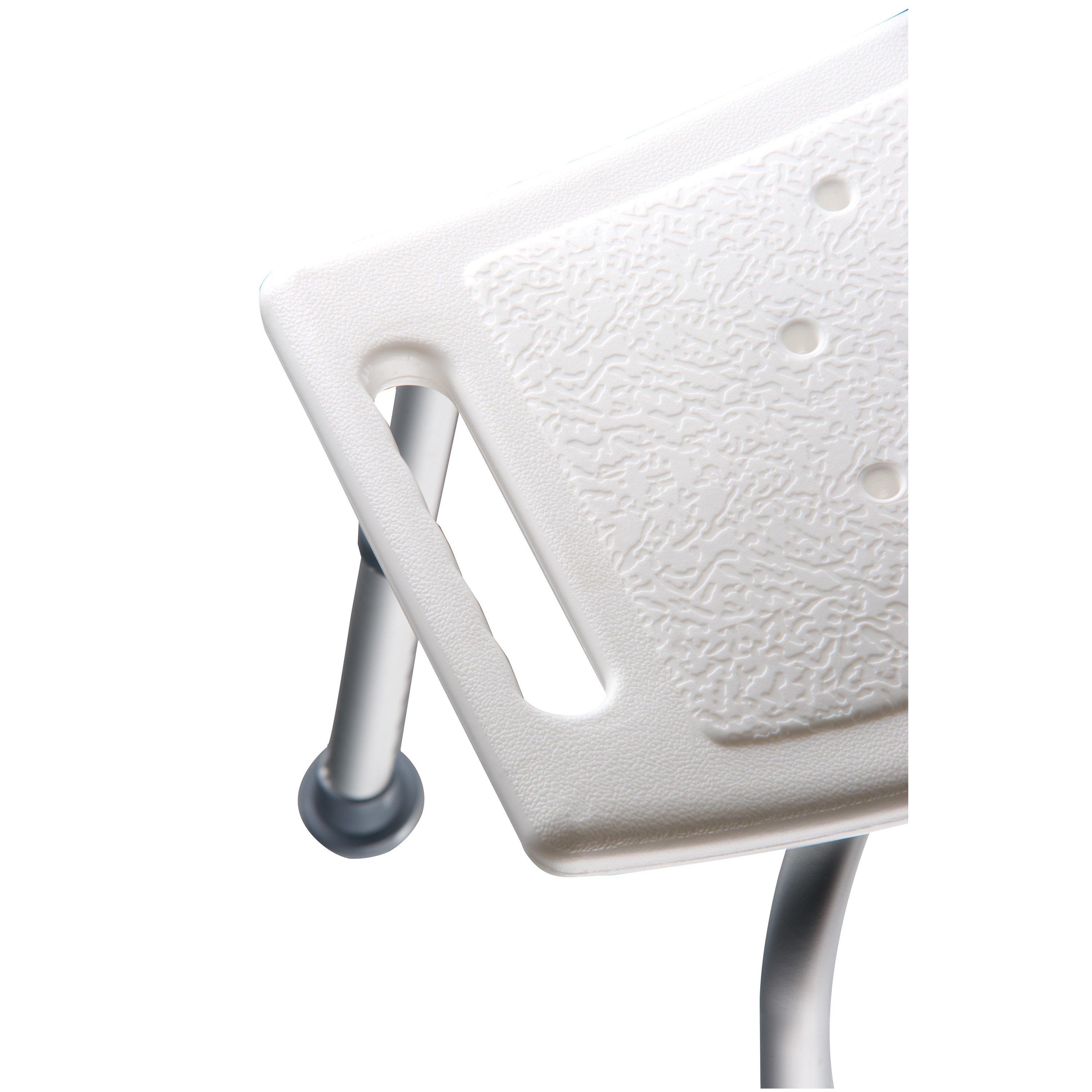 White - Vivamore - Lightweight Adjustable Non-Slip Shower Chair - 6