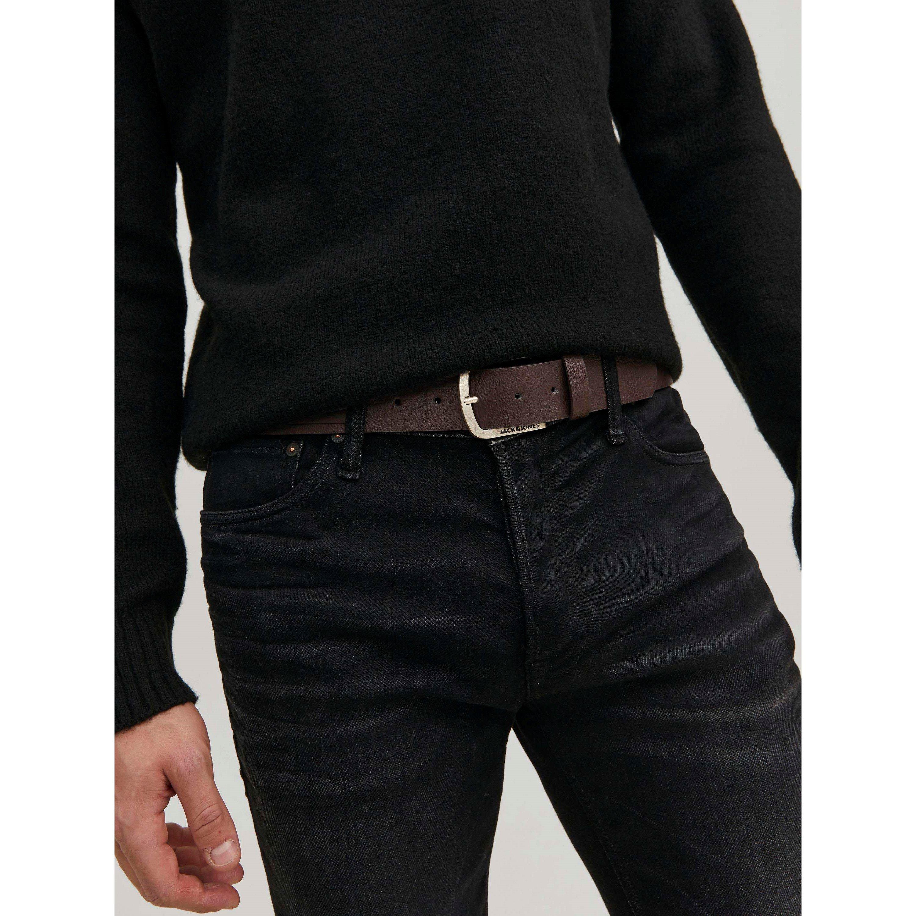Schwarzer Kaffee - Jack and Jones - Men's Harry Faux Leather Belt - 3