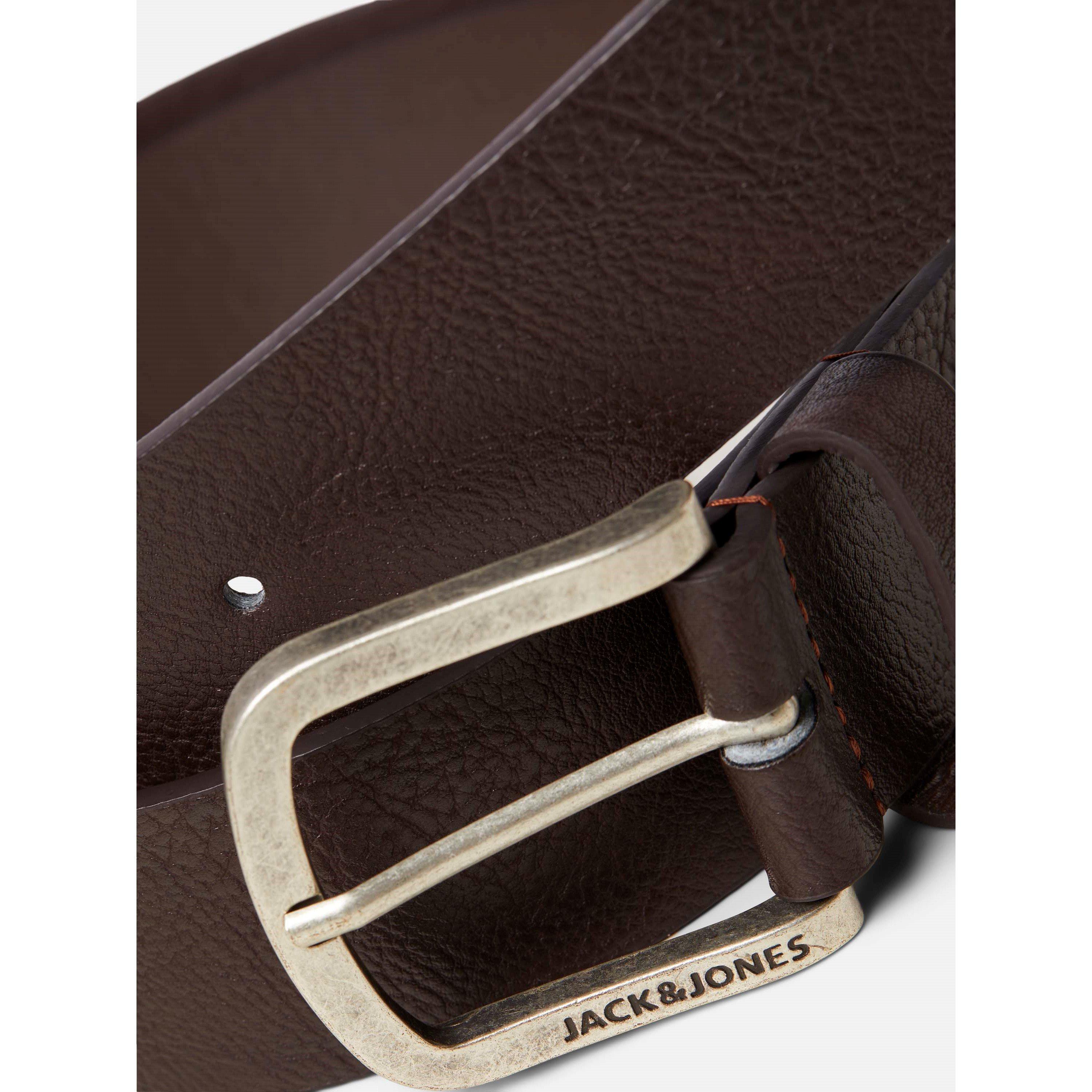 Schwarzer Kaffee - Jack and Jones - Men's Harry Faux Leather Belt - 5