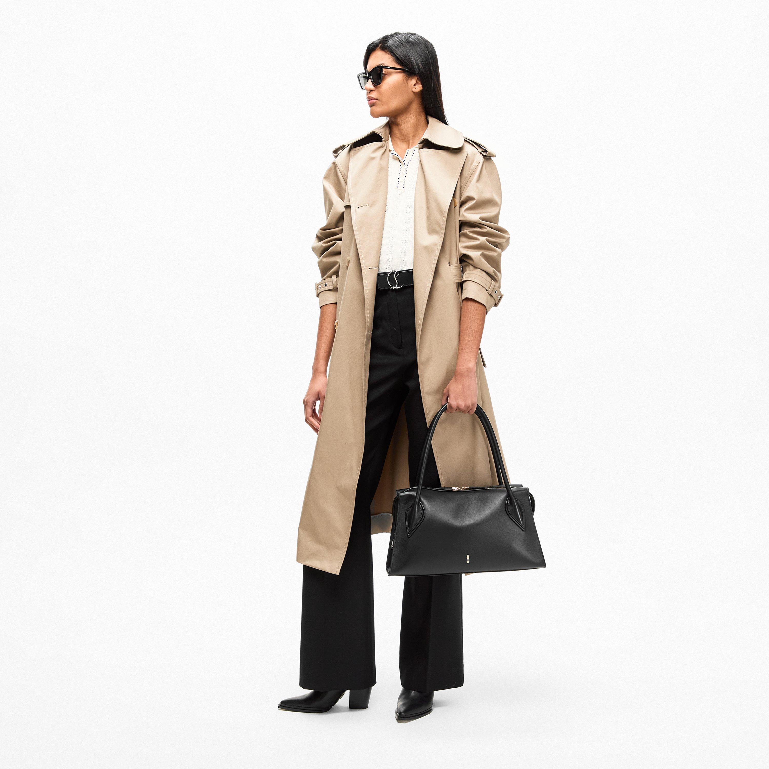 Black Loubi Sil - Christian Louboutin - Men's CL Logo Belt 40 Leather Belt - 5