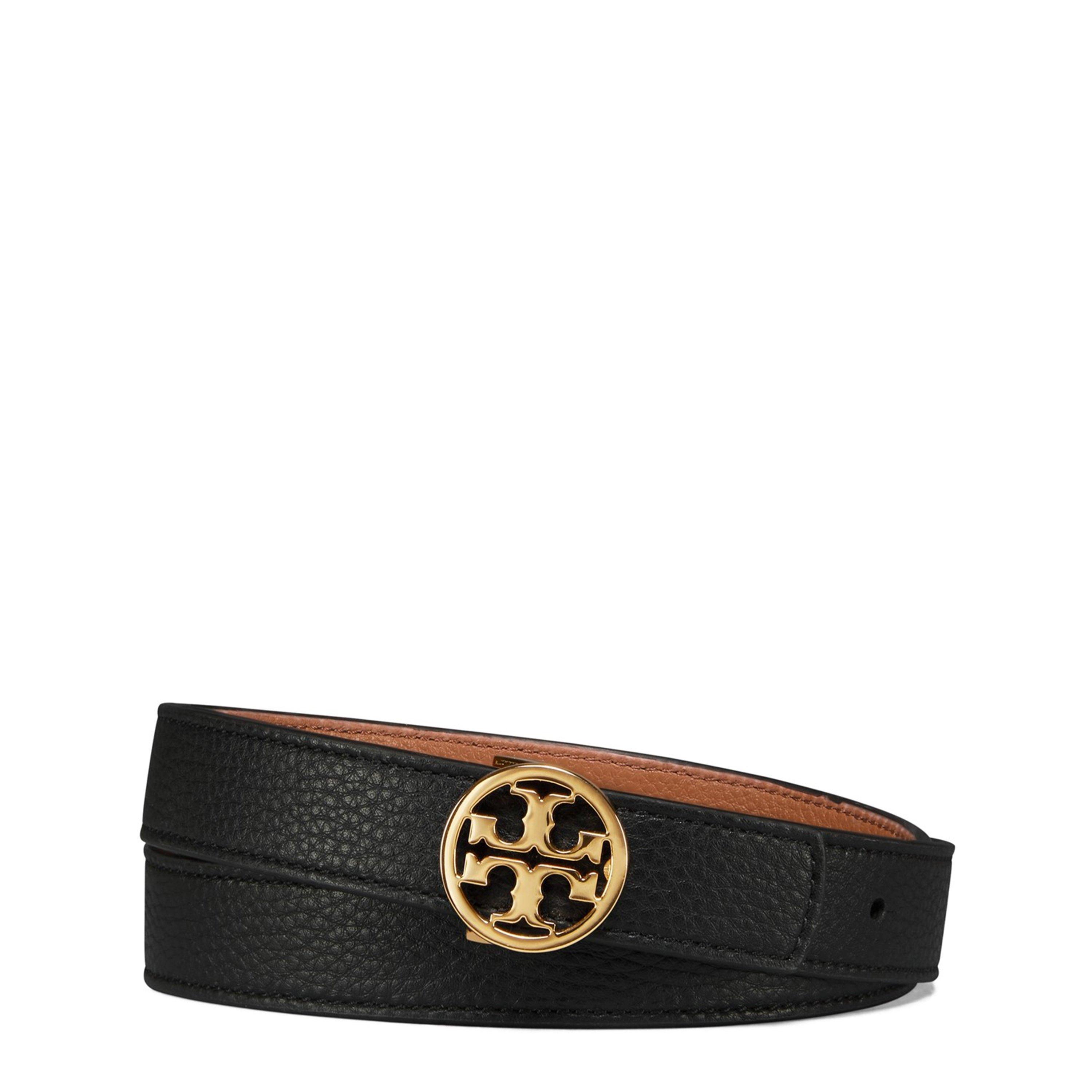 Black/Gold - Tory Burch - 1inch Logo Belt - 1