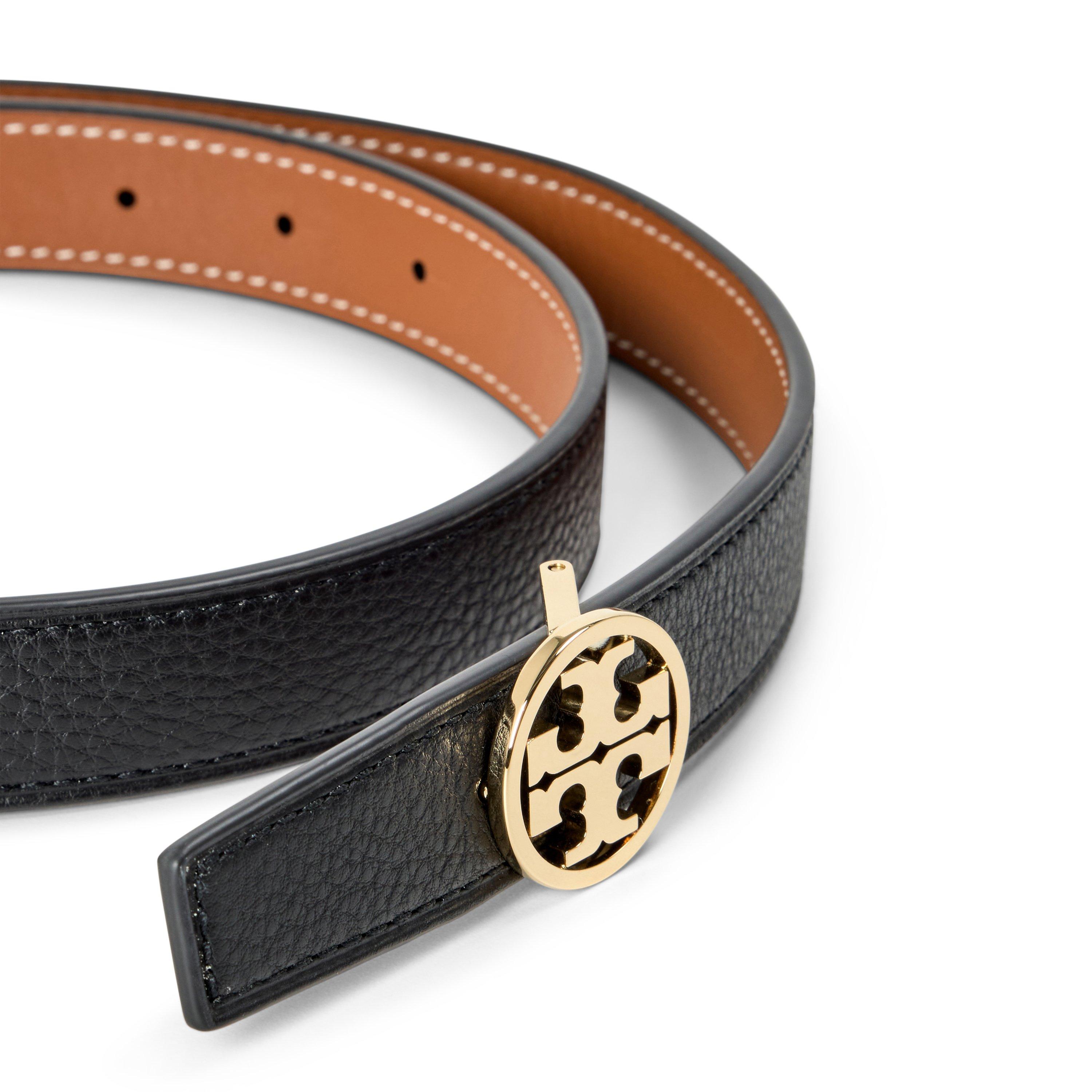 Black/Gold - Tory Burch - 1inch Logo Belt - 3