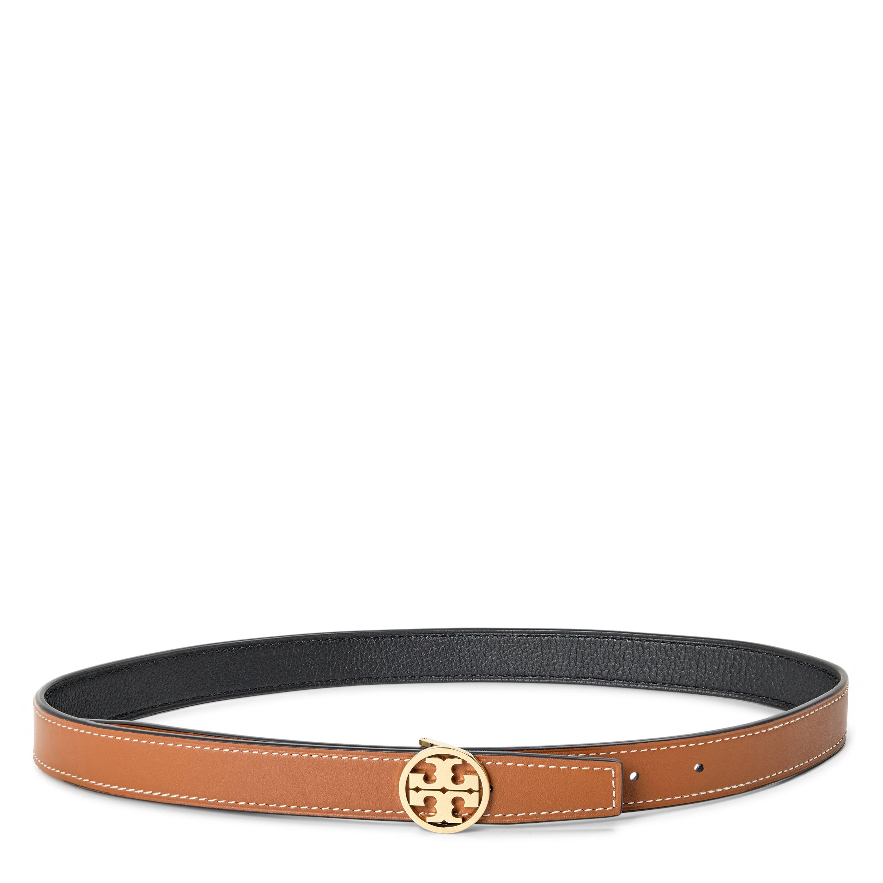 Black/Gold - Tory Burch - 1inch Logo Belt - 4