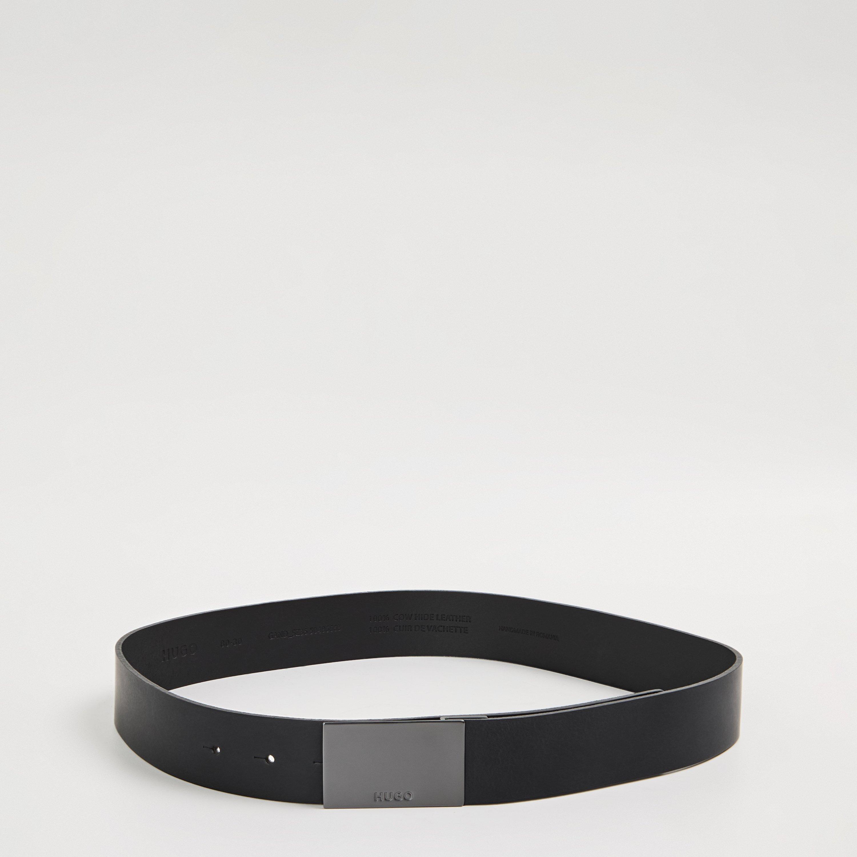 Black - Hugo - Men's Gand Leather Belt - 1
