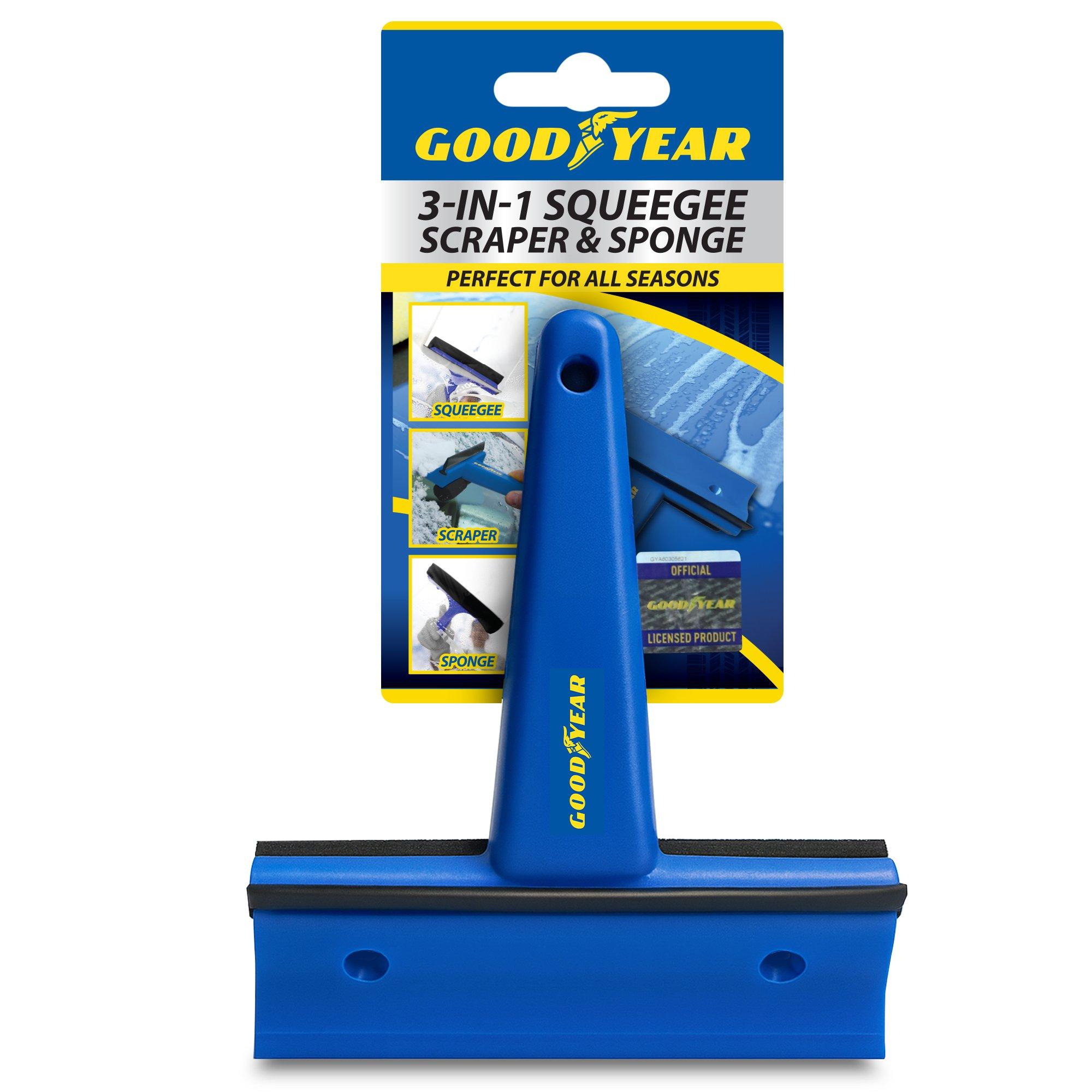 Blue - Goodyear - Goodyear 3-in-1 Squeegee Scraper and Sponge - 1