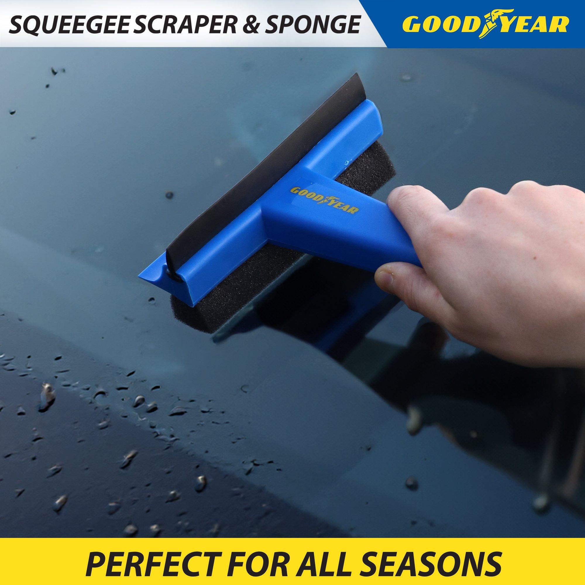 Bleu - Goodyear - Goodyear  3-in-1 Squeegee Scraper and Sponge - 8