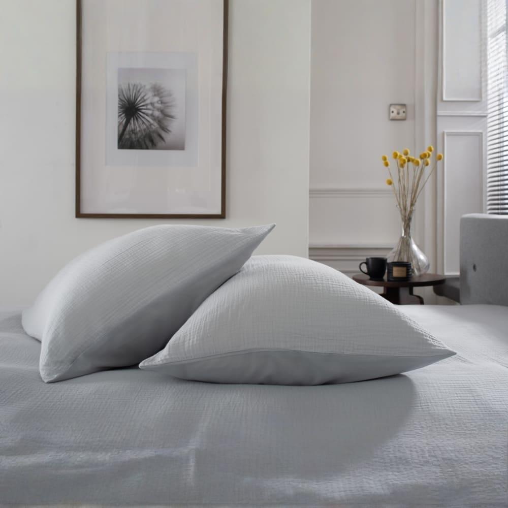 Grey - The Lyndon Company - Unisex Quality Fabric Envelope Closure Duvet Cover Set - 2