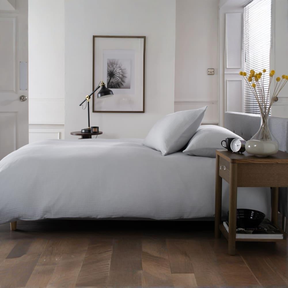 Grey - The Lyndon Company - Unisex Quality Fabric Envelope Closure Duvet Cover Set - 3