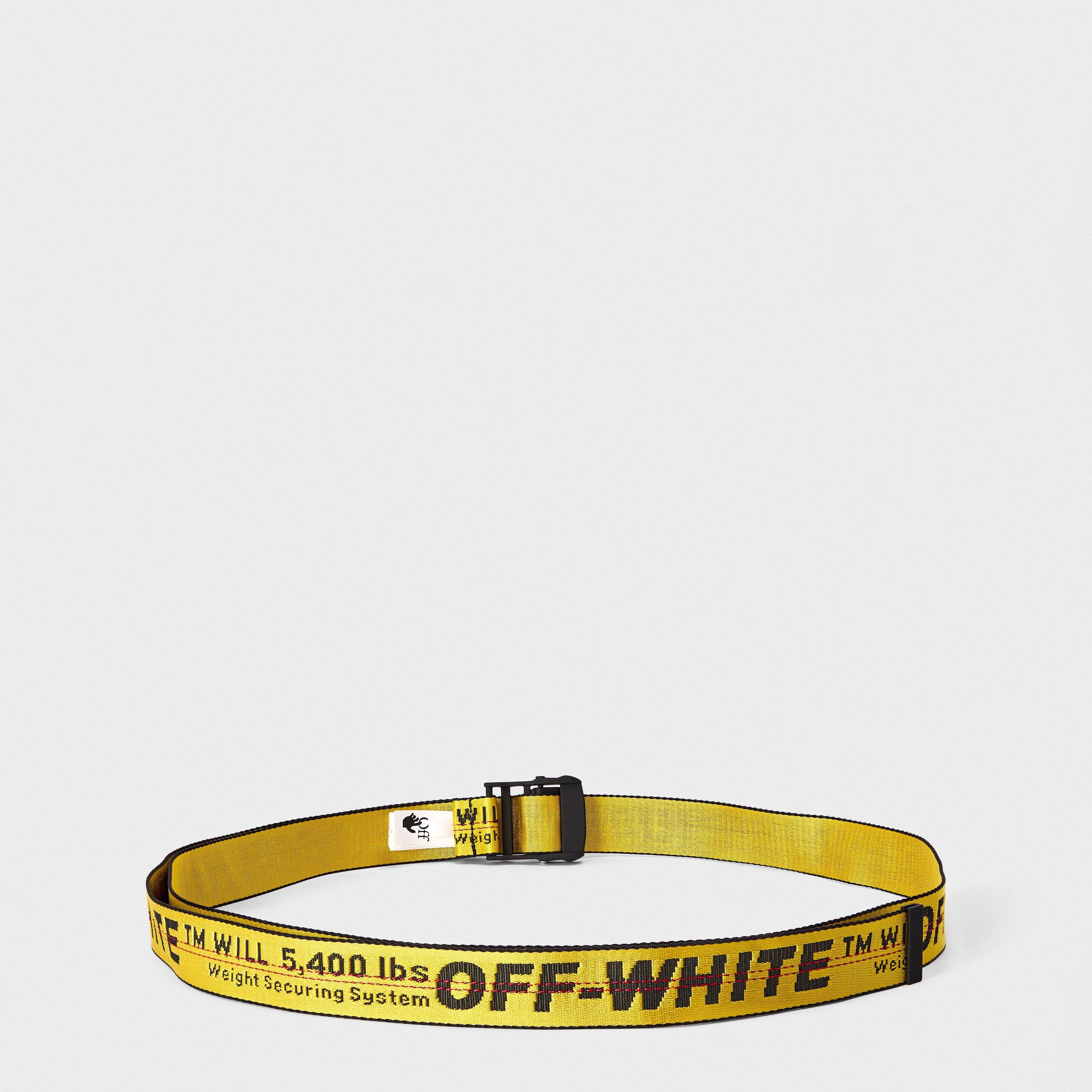 Yellow/Black - Off White - Men's Fabric Belt - 2