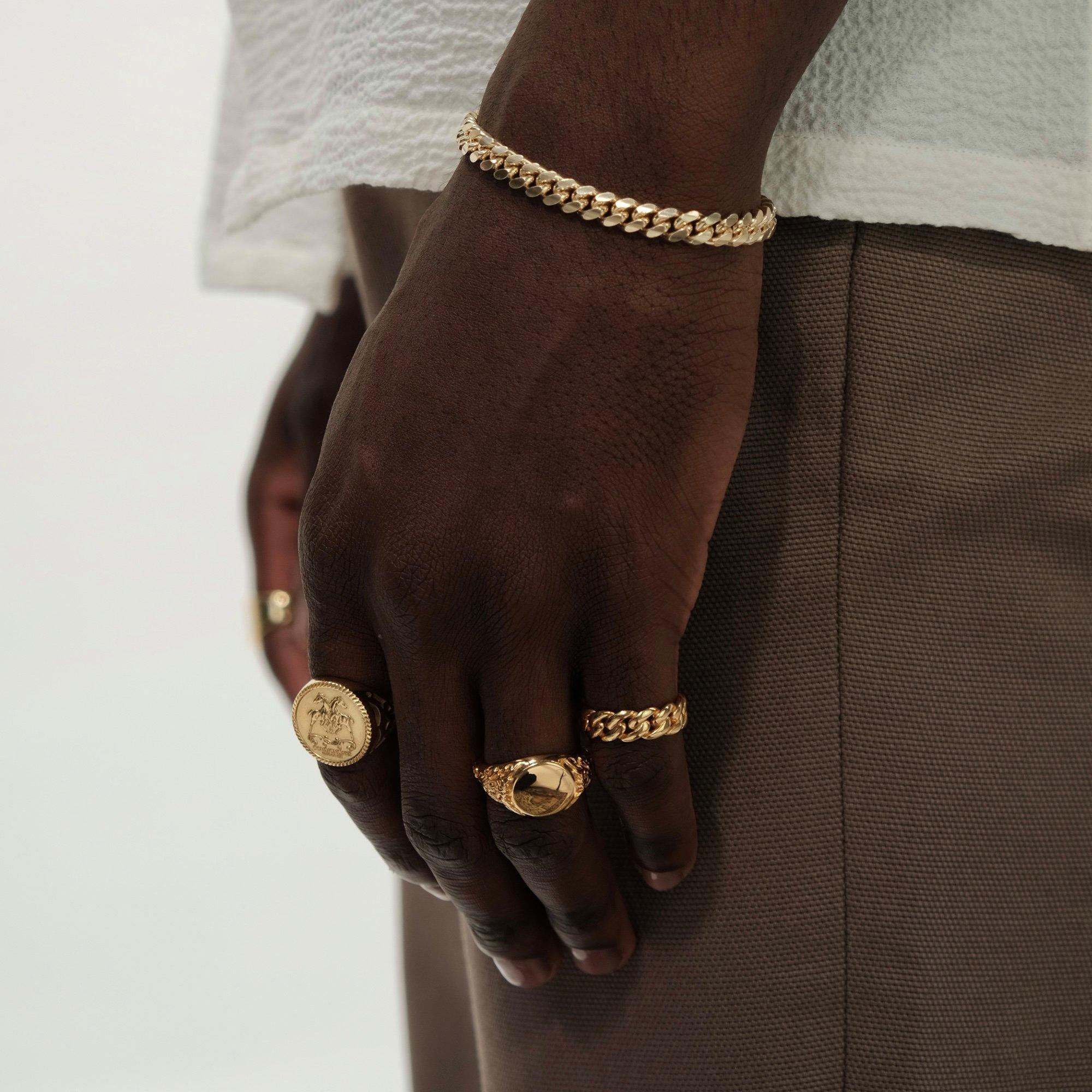 Sterling Gold - Common Lines - Cuban Link Ring - 3