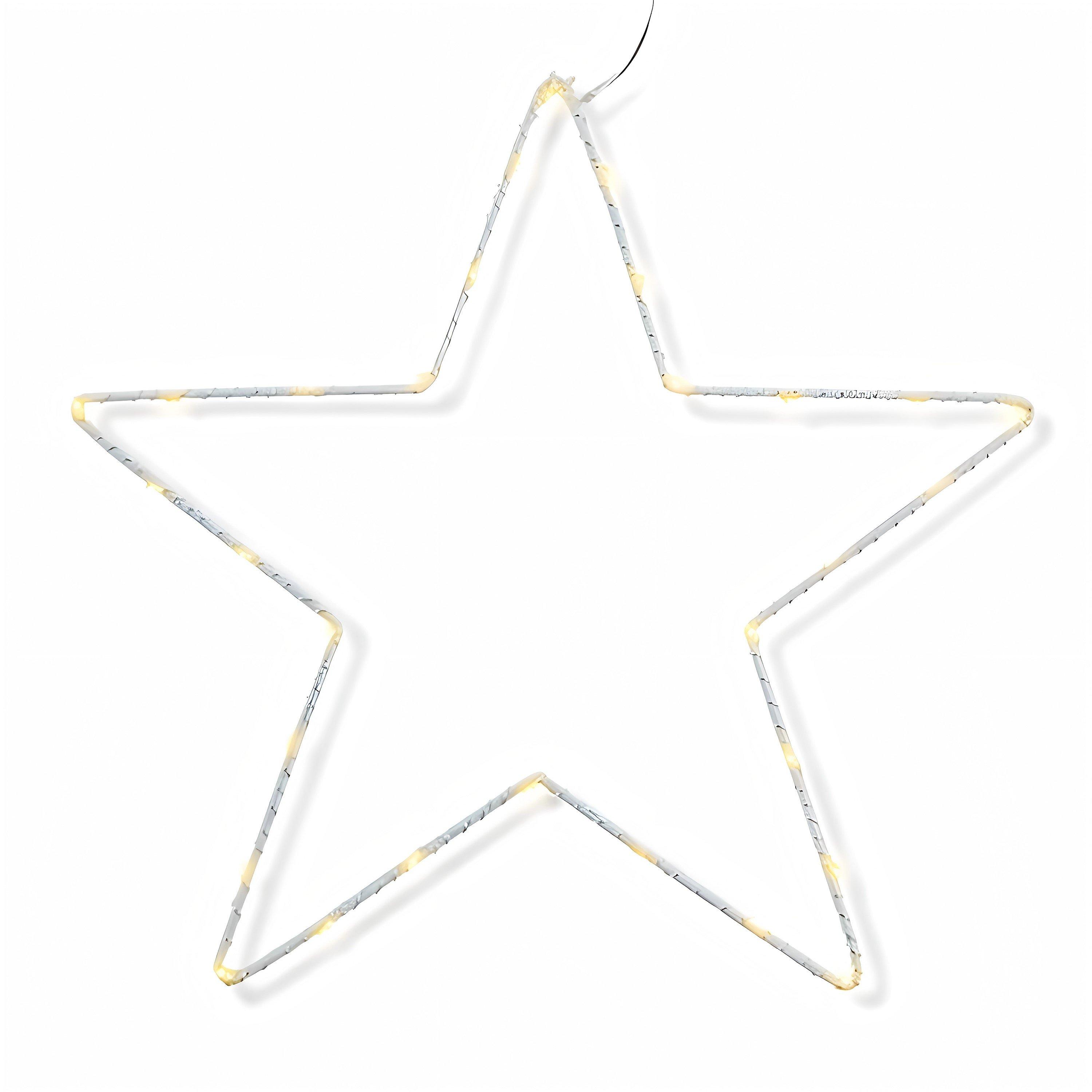 Hvid - The Spirit Of Christmas - 30CM Hang Star 54 White One Size - 3