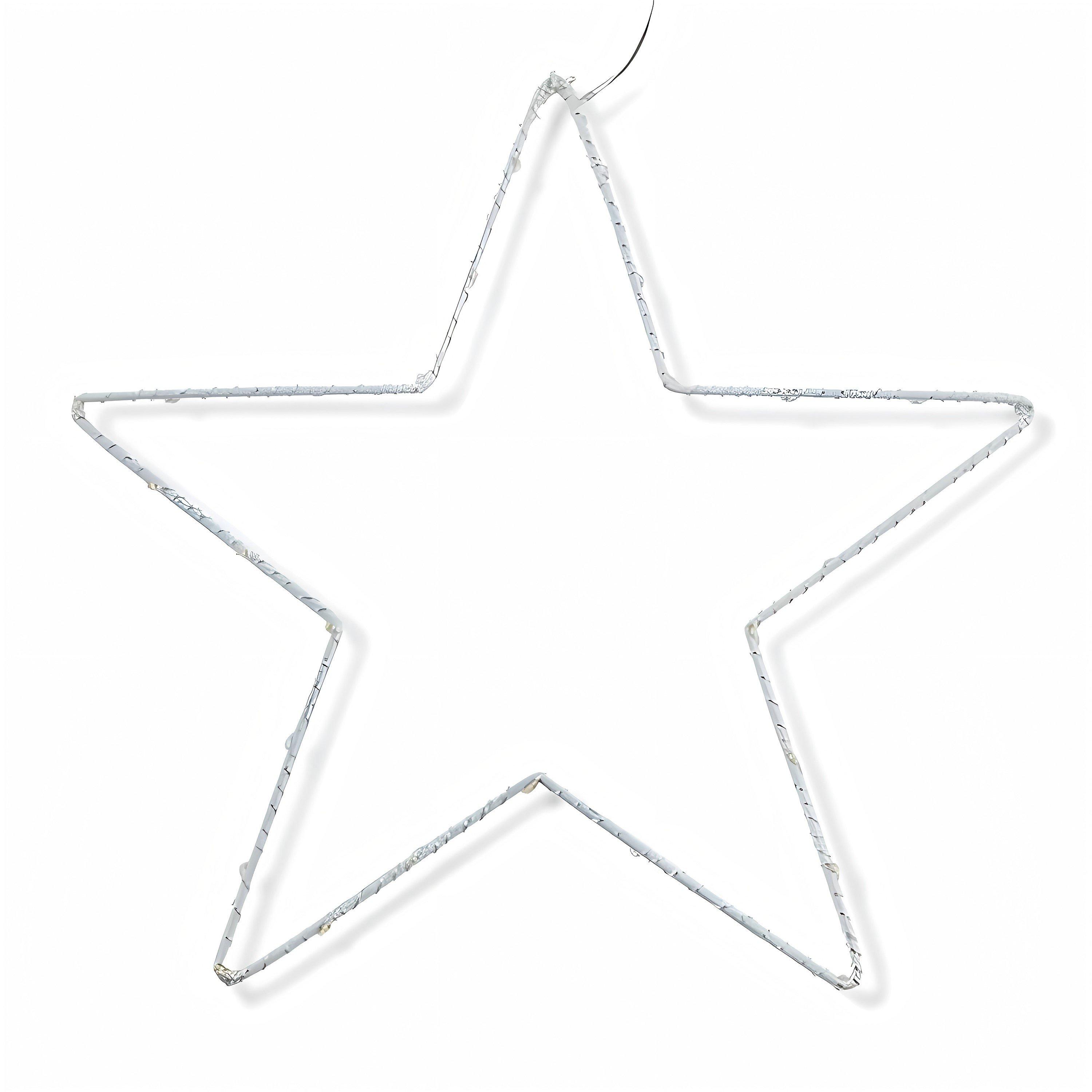 Hvid - The Spirit Of Christmas - 30CM Hang Star 54 White One Size - 4