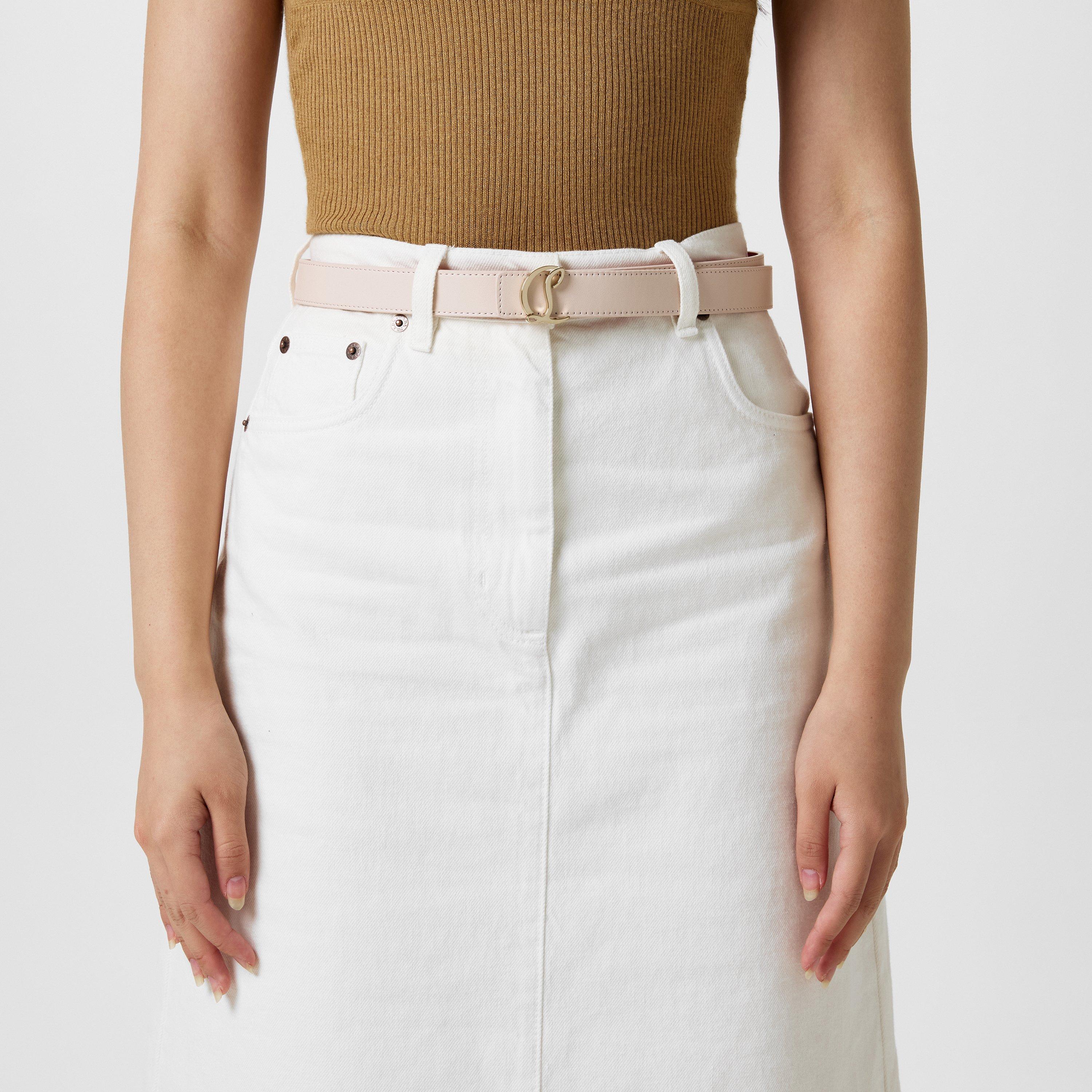 Leche/Gold - Christian Louboutin - CL Logo Belt - 3