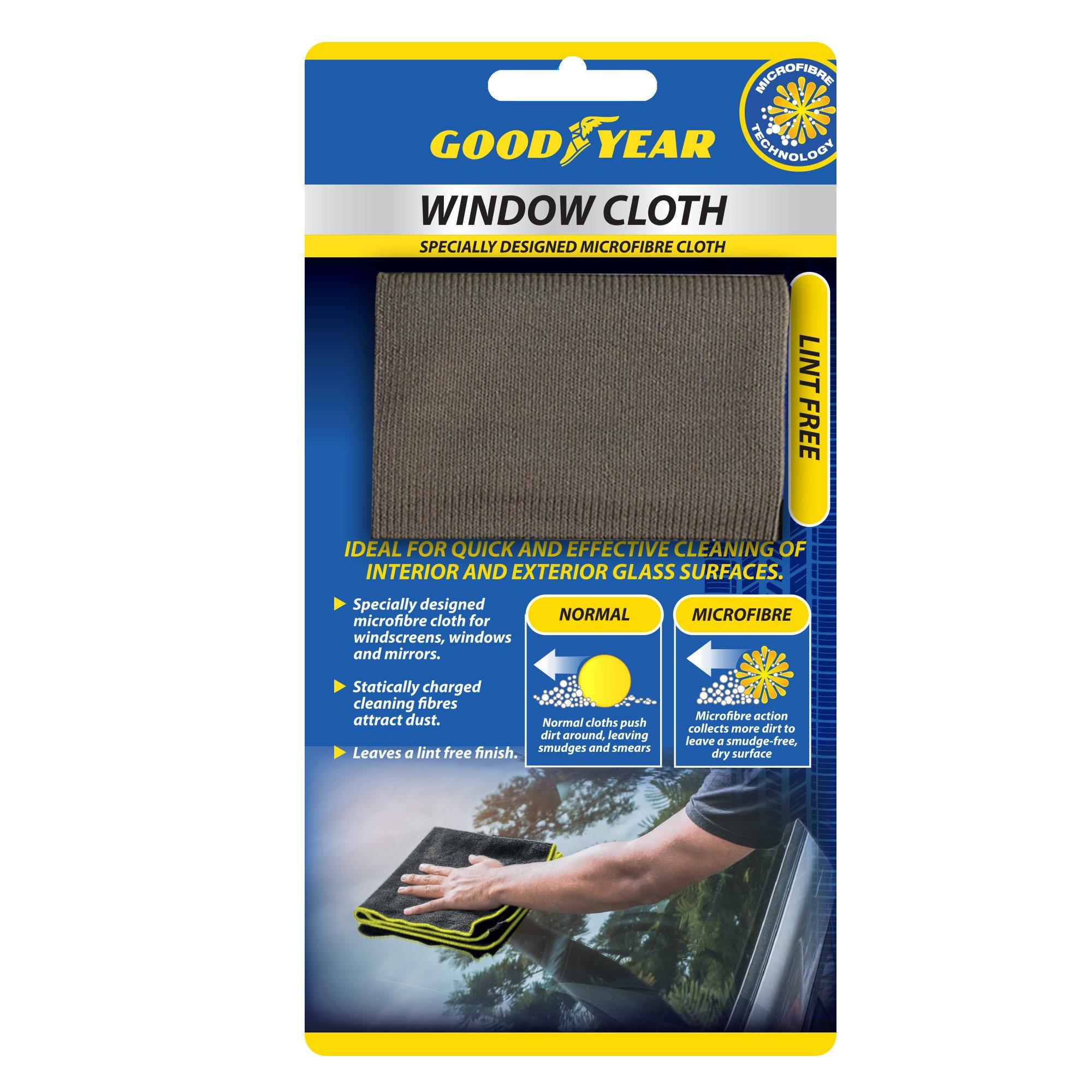 Grey - Goodyear - Goodyear Microfibre Window Cloth - 40cm x 40cm - 1