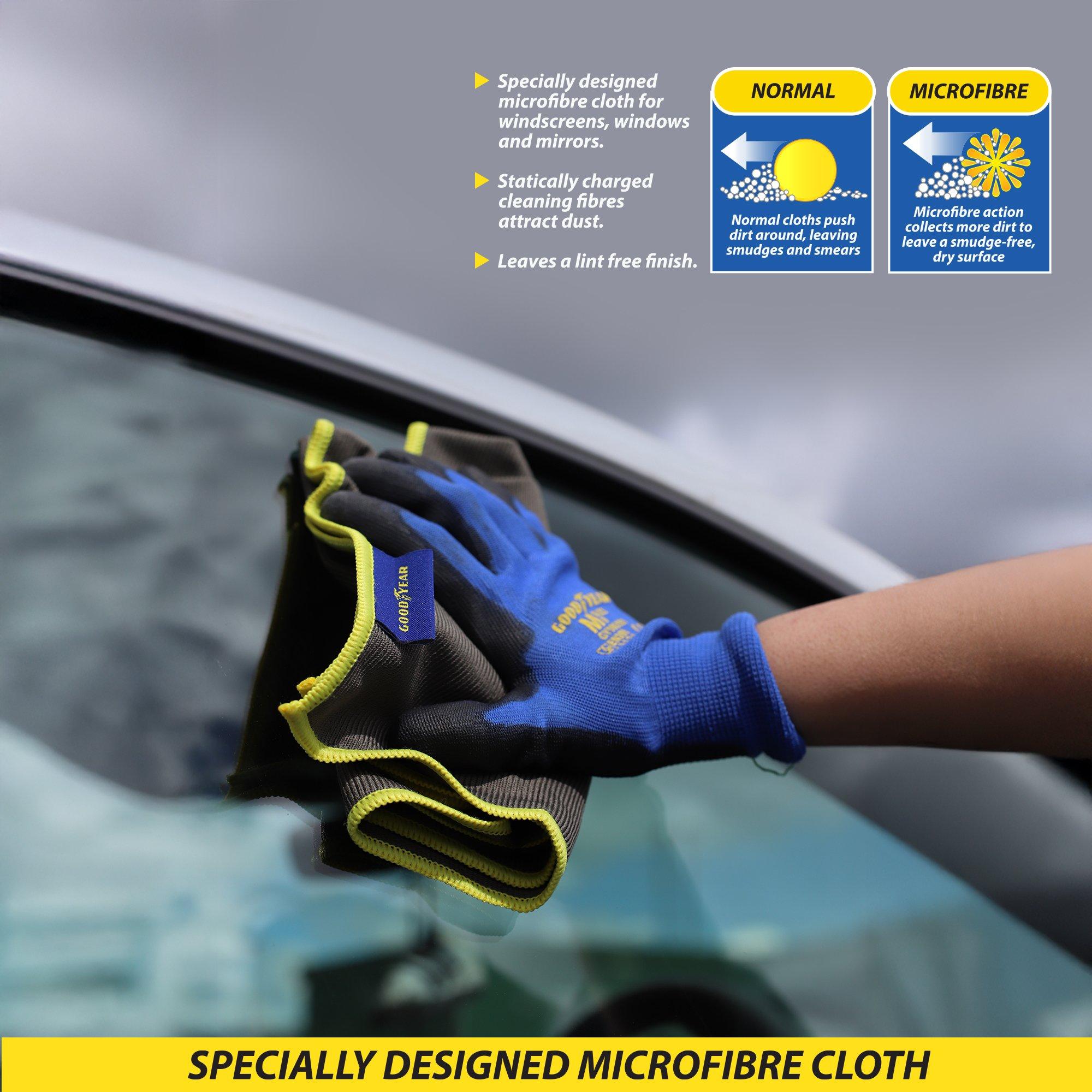 Grey - Goodyear - Goodyear Microfibre Window Cloth - 40cm x 40cm - 4