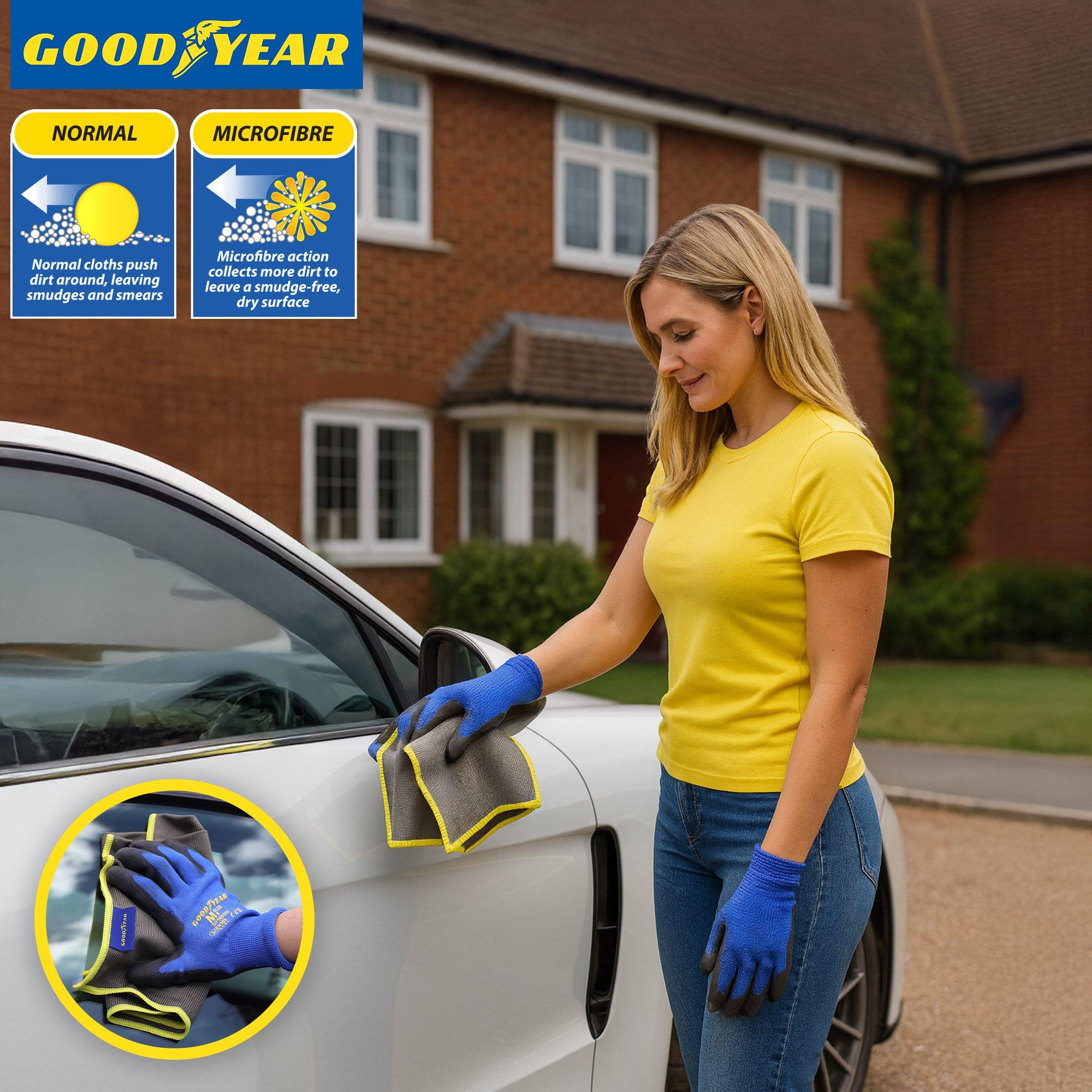 Grey - Goodyear - Goodyear Microfibre Window Cloth - 40cm x 40cm - 6