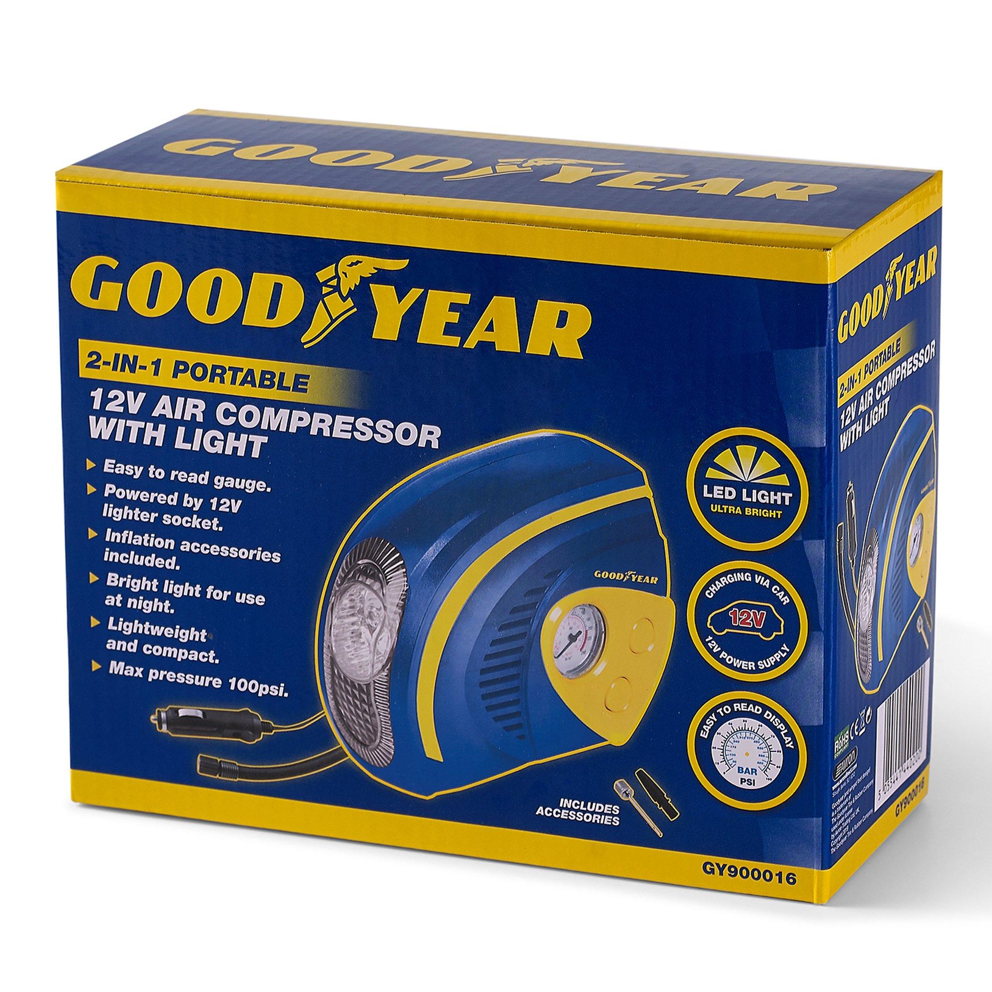 Plava i žuta - Goodyear - 12V 100PSI Air Compressor - 2