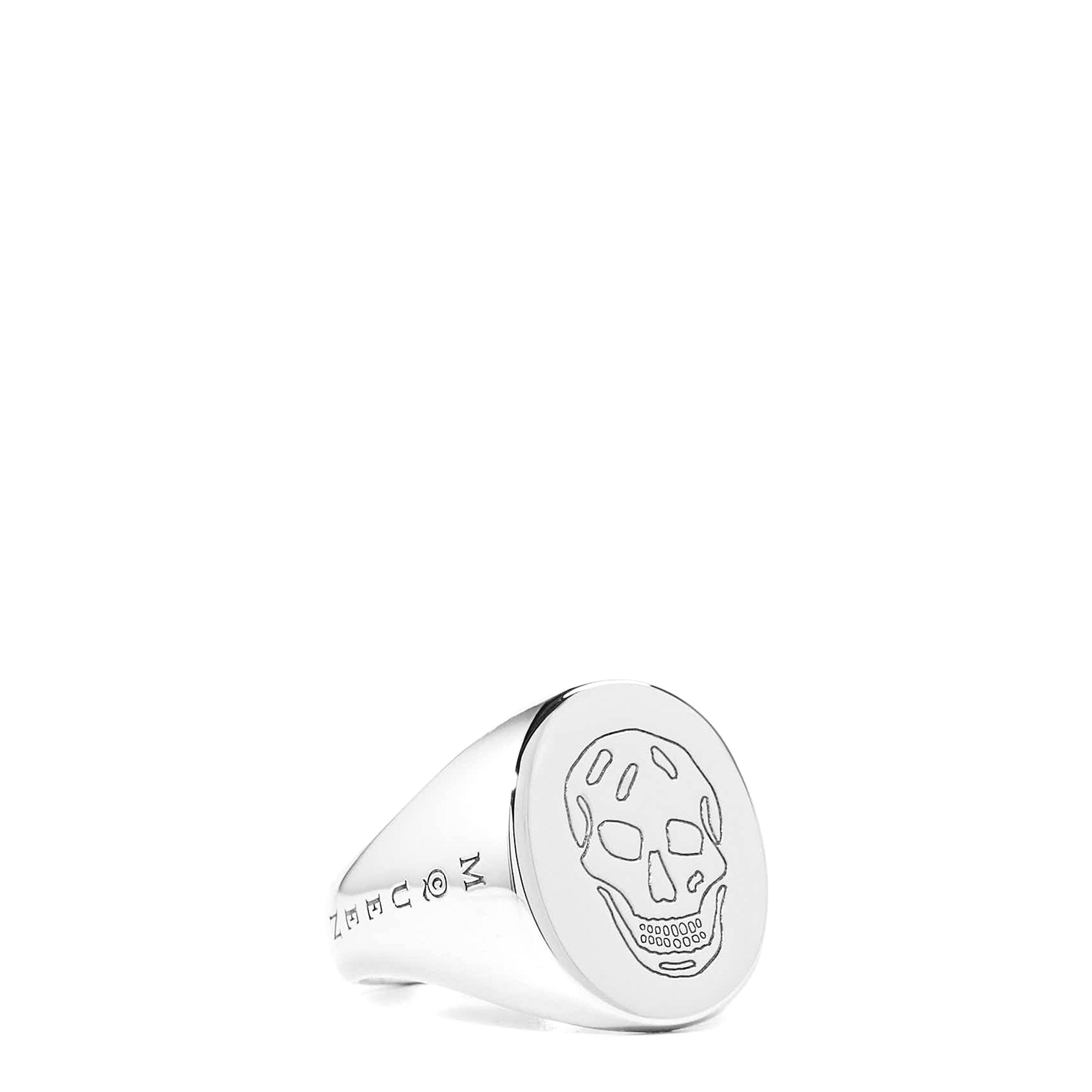 Silver - Alexander McQueen - Men's Alex Skull Metal Signet Ring - 1