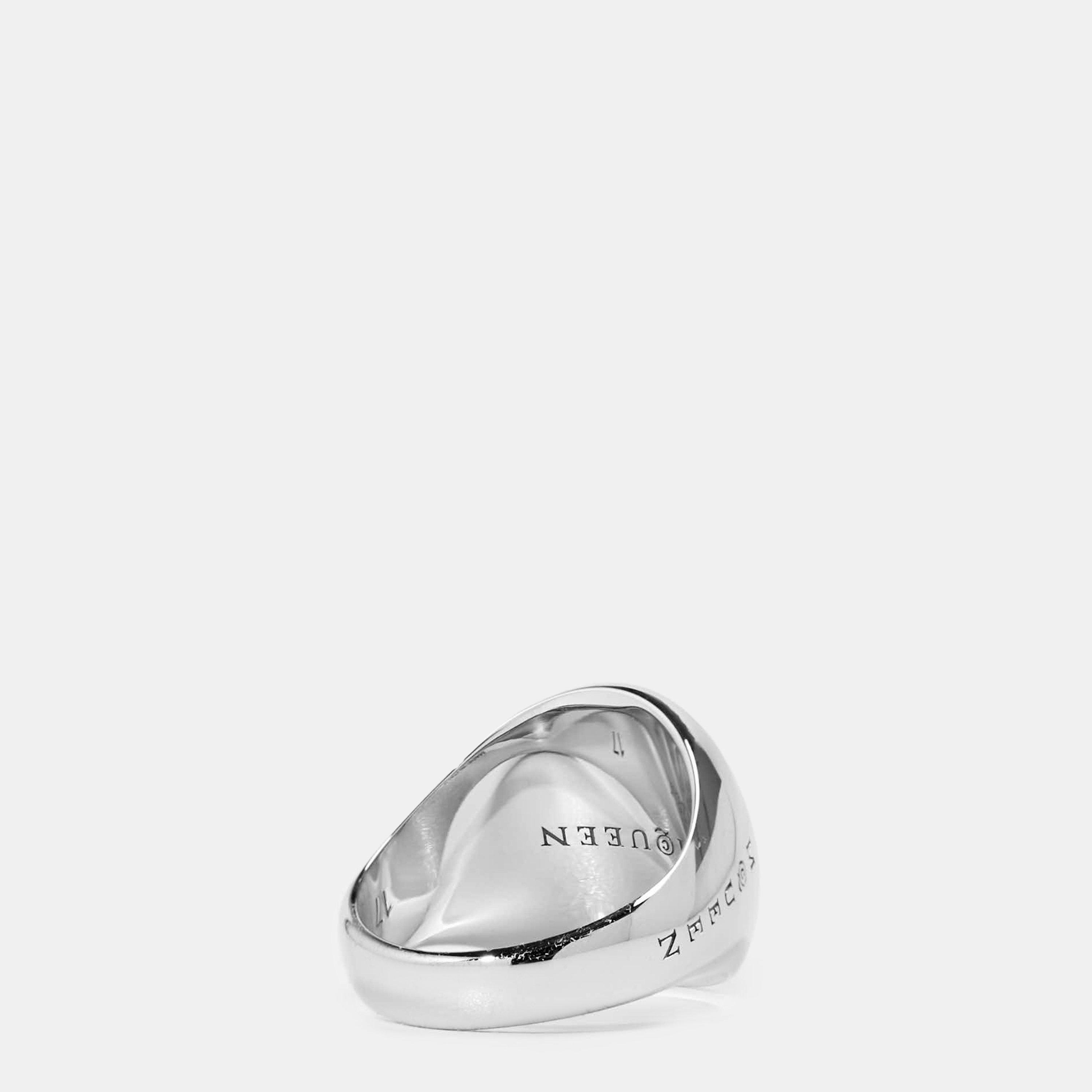 Silver - Alexander McQueen - Men's Alex Skull Signature Signet Ring - 2