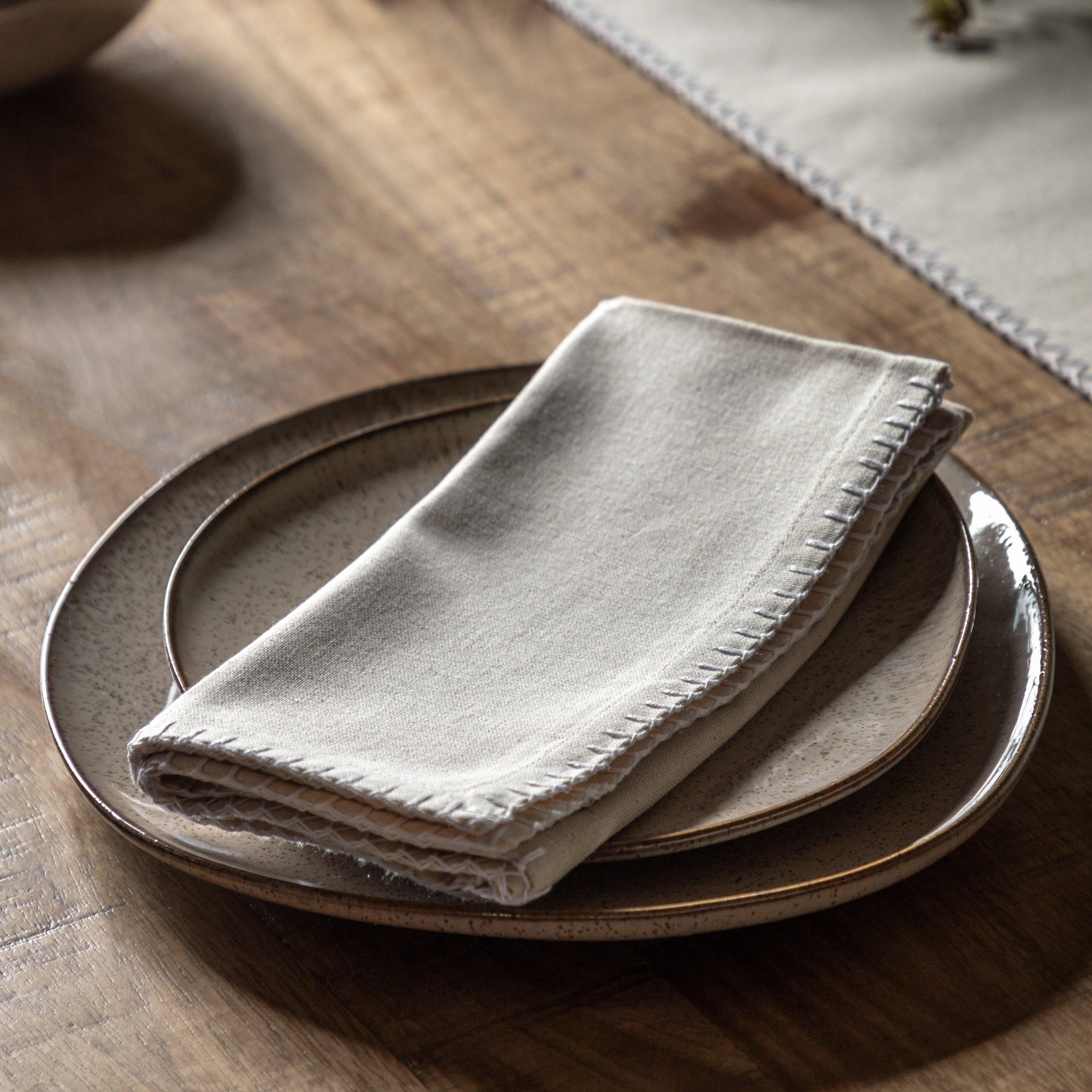 Gallery  Linen Effect Napkin (4Pk) - Beige