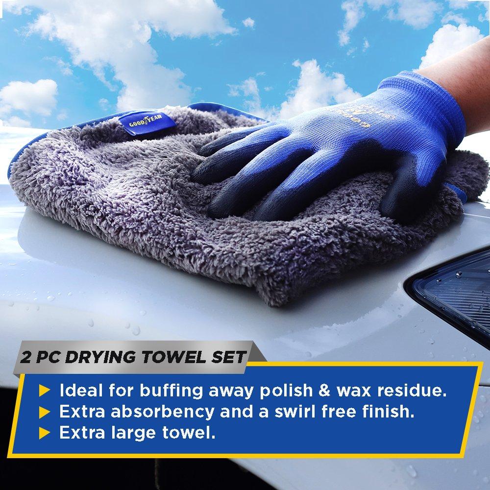 Grey - Goodyear - Goodyear 2 Piece Drying Towel set - 40cm x 40cm - 4