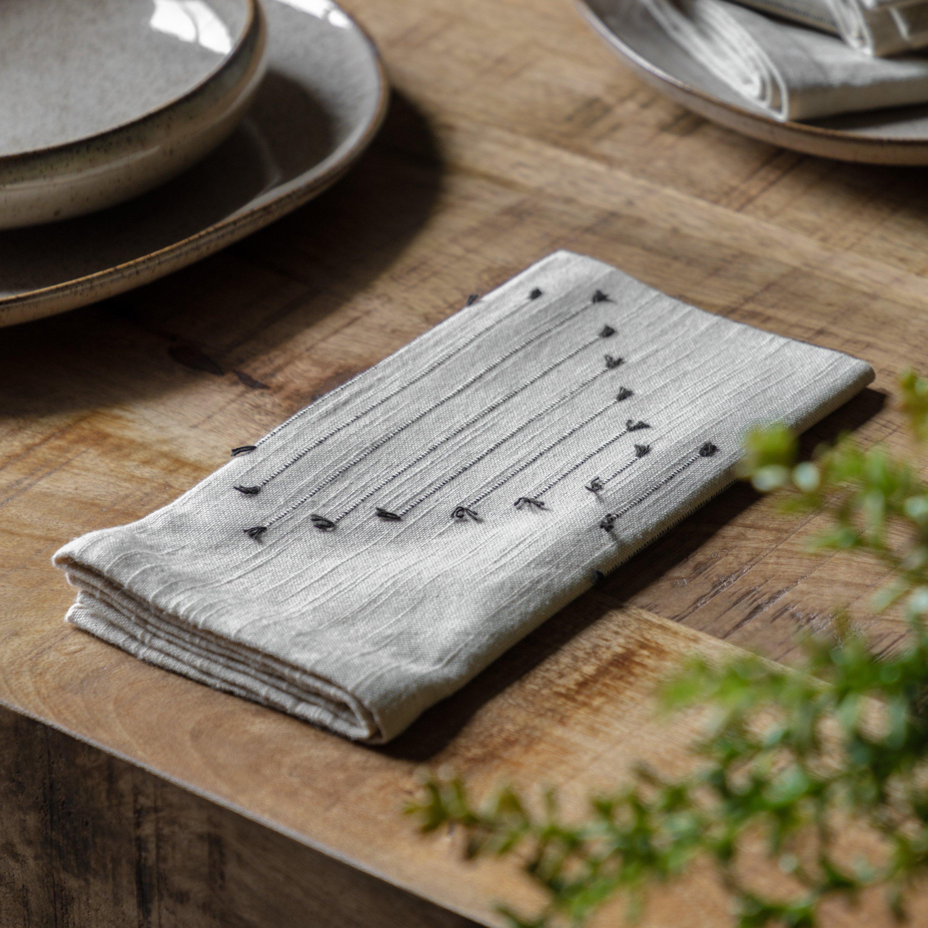 Beige - Gallery - Diamond Weave Napkin (4pk) - 1