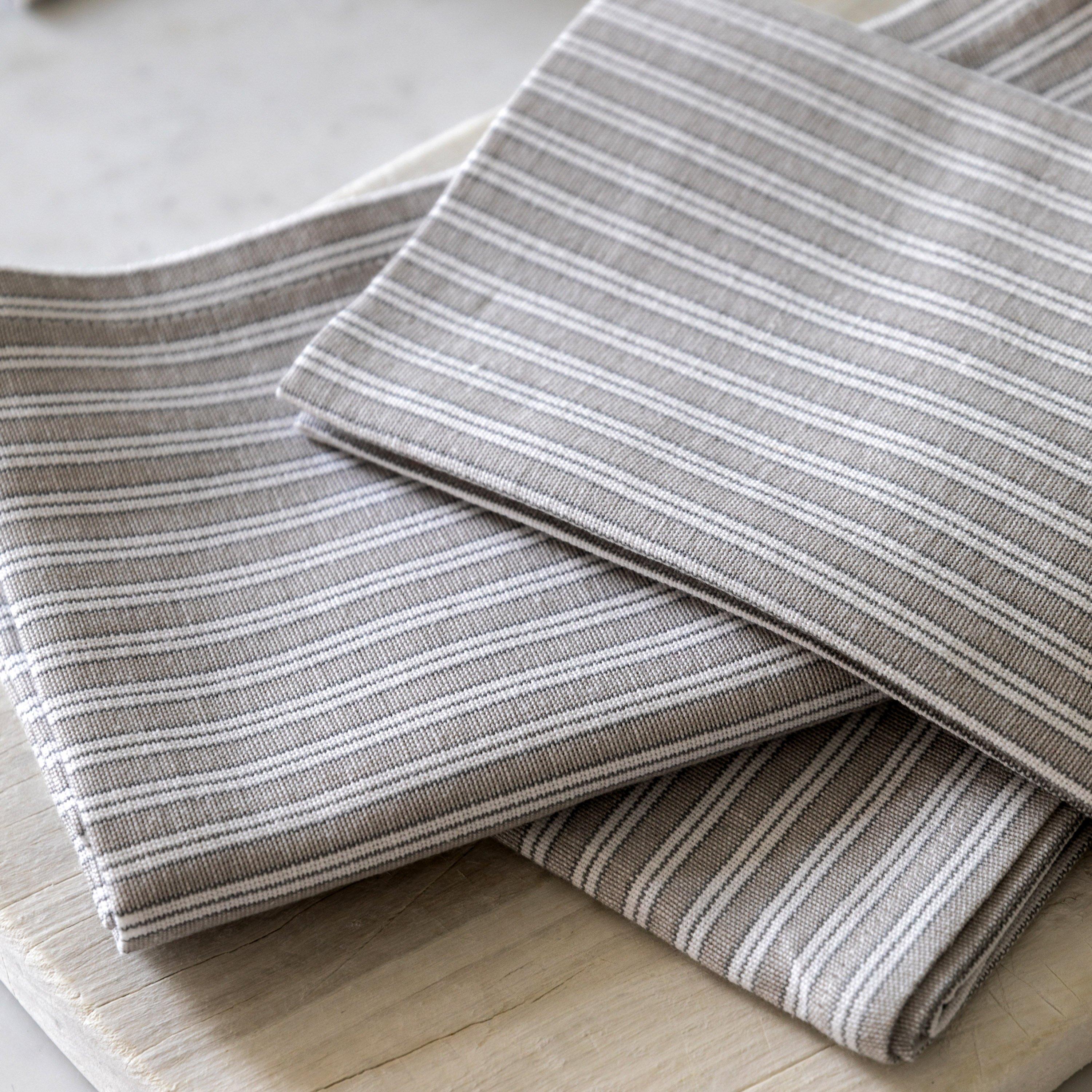 Grey - Gallery - Woven Striped Napkin Grey (4pk) - 2