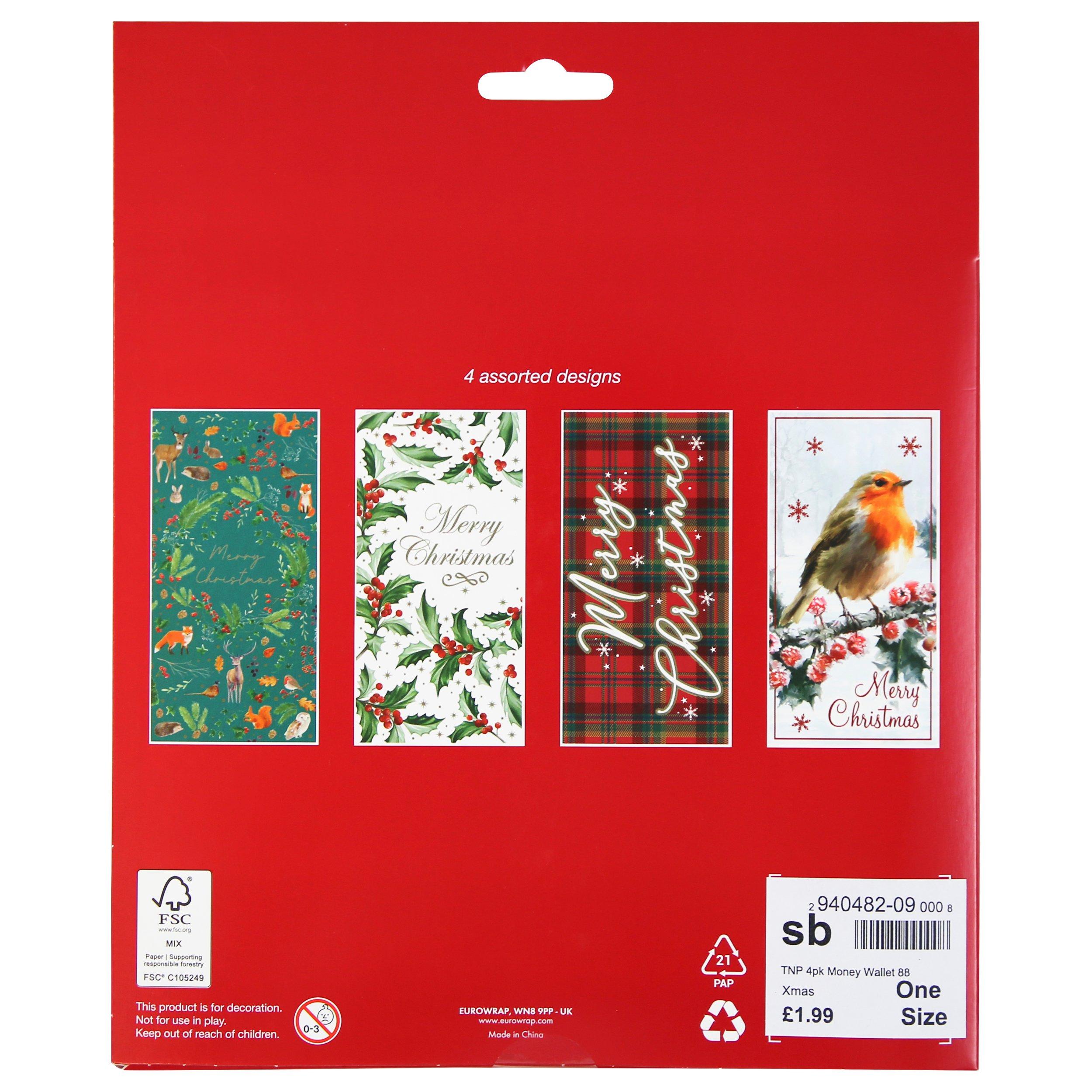 Xmas - North Pole - 4 pack money wallets - 2