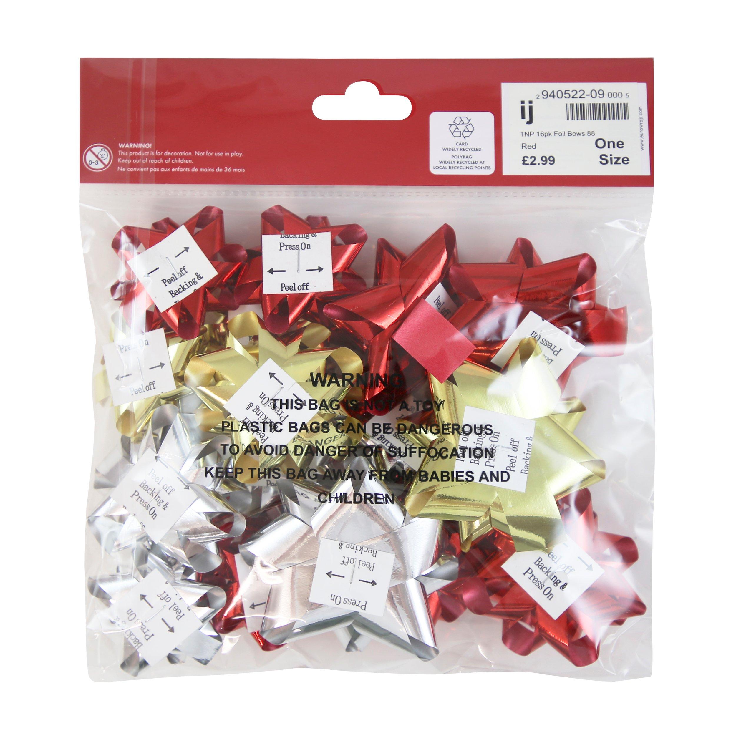 Rood - North Pole - Adults Foil Bows Wrapping Paper and Tags - 2