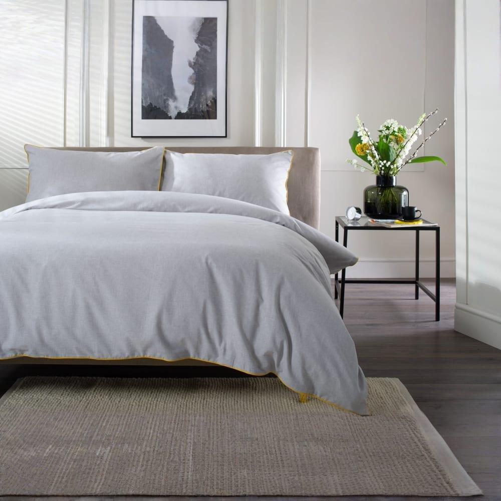 The Lyndon Company  Yorkie Grey Duvet Cover Set - Yorkie Yellow - Single