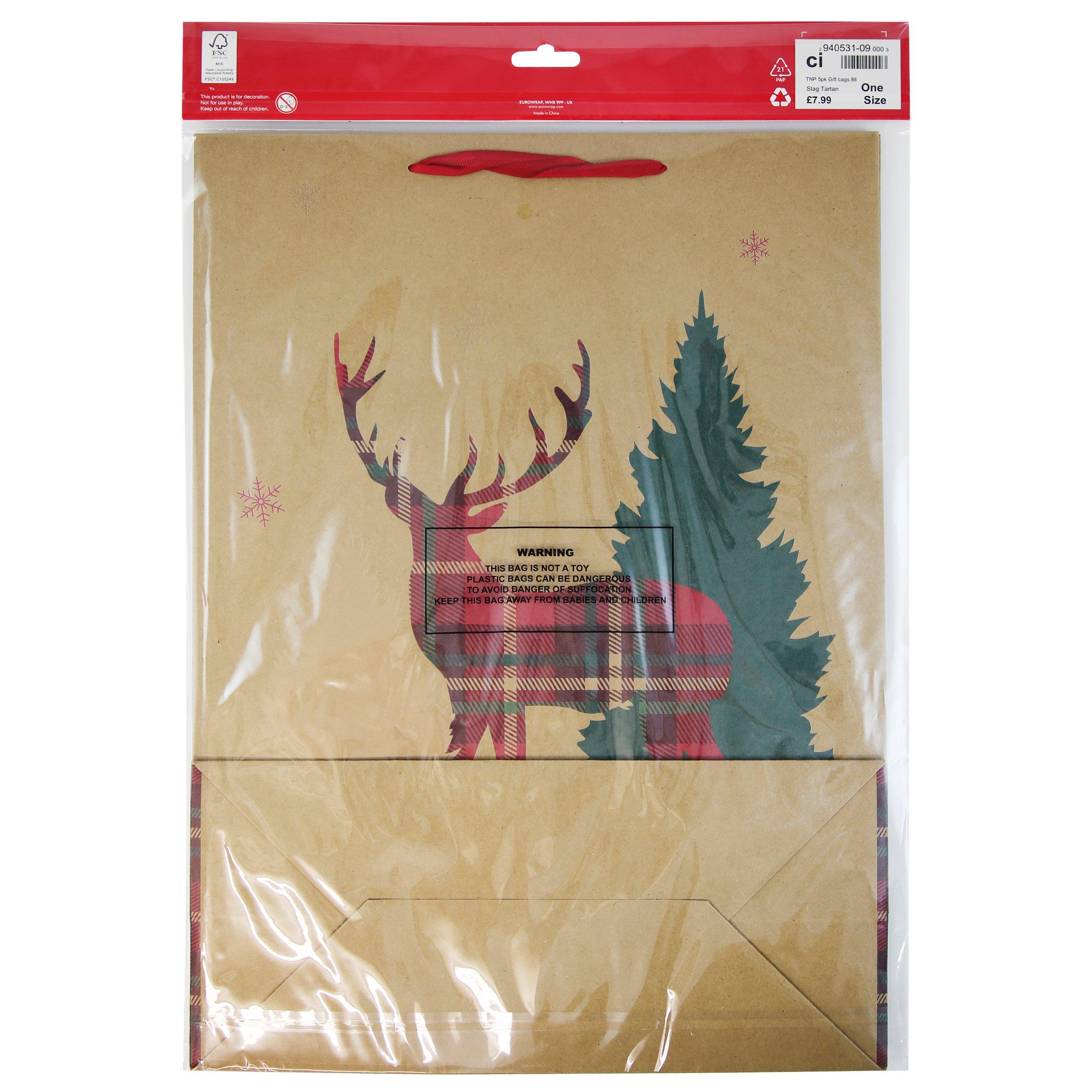 Stag Tartan - North Pole - Adults Toy Sack Gift Bags - 2