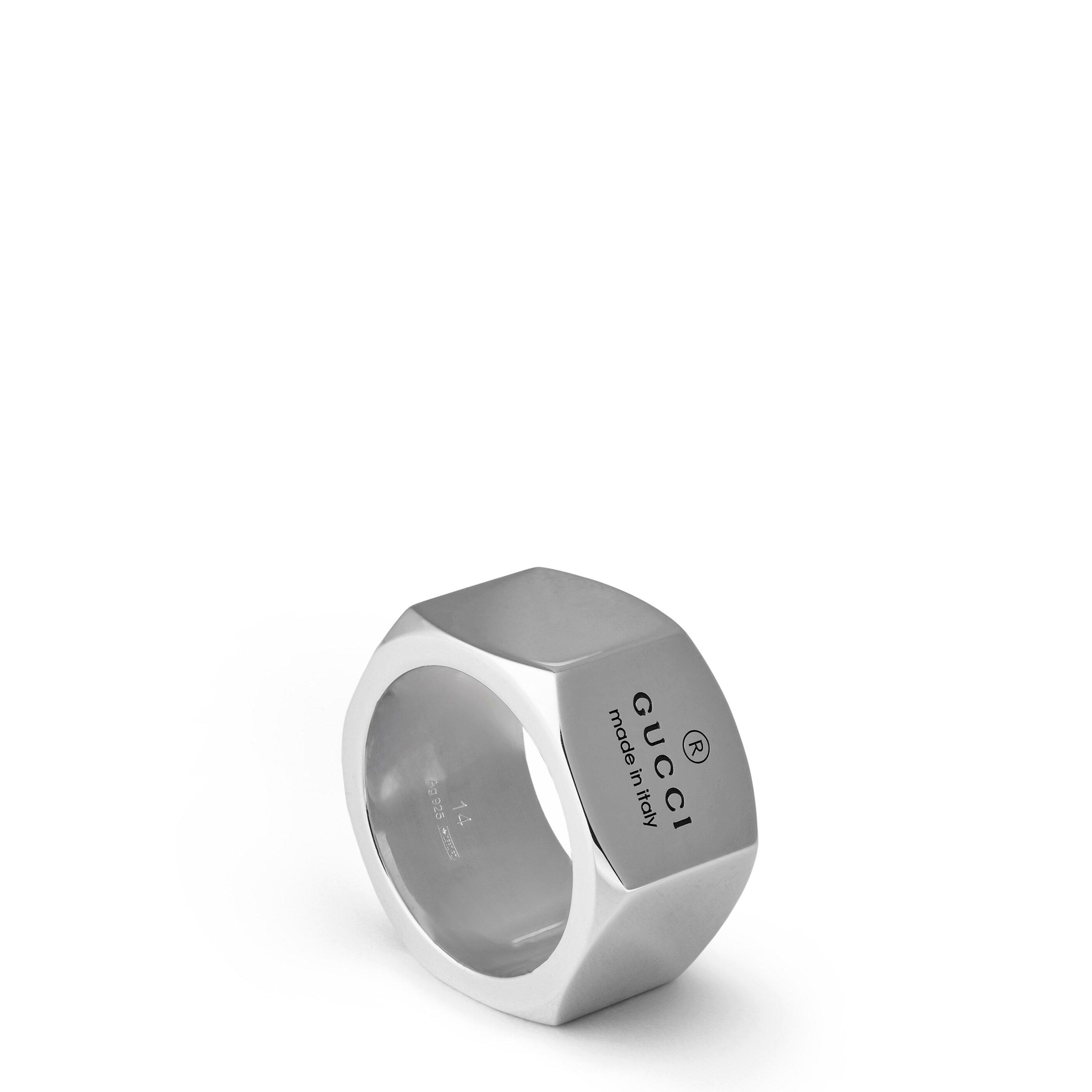 gucci Hexagon Ring silver925 イタリア製 刻印 Gucci Trademark Signet Ring – J.R.DUNN