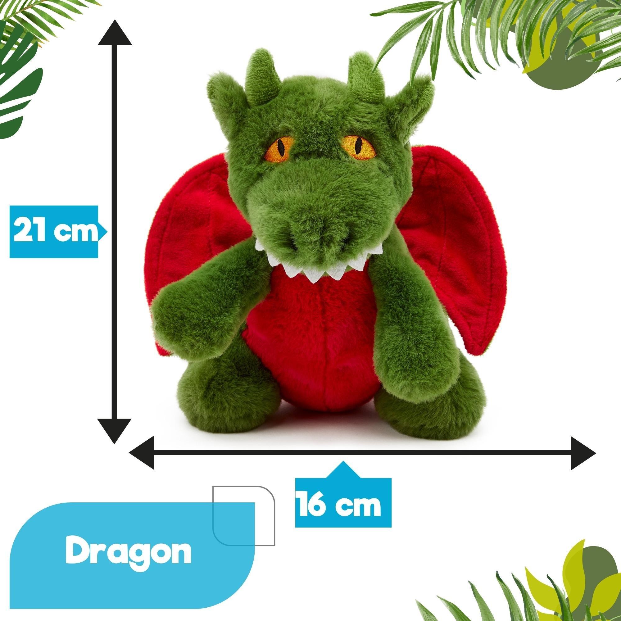Green - Zappi Co - Zappi Co Dragon Green Soft Toy 21 cm ECO - 5