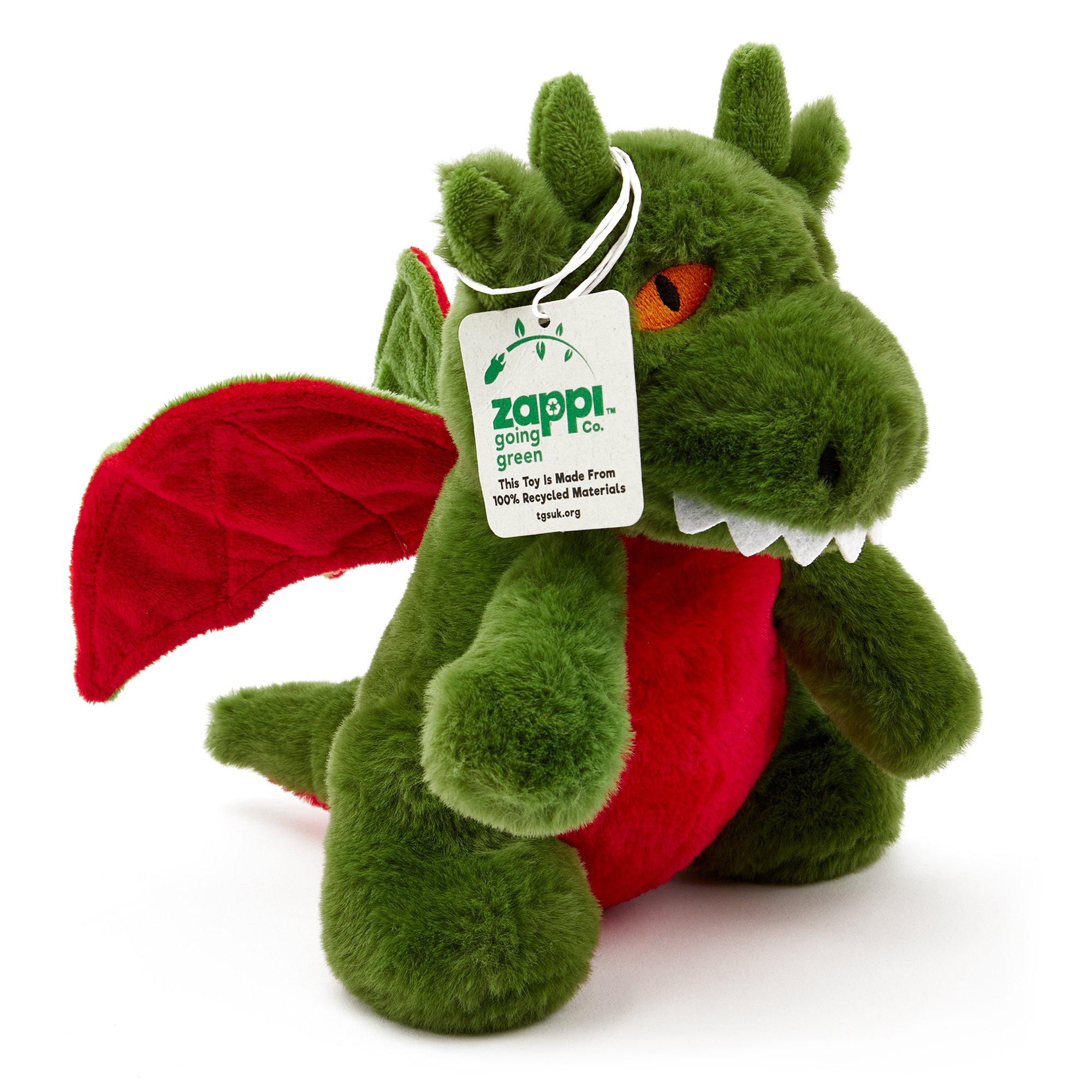 Green - Zappi Co - Zappi Co Dragon Green Soft Toy 21 cm ECO - 6