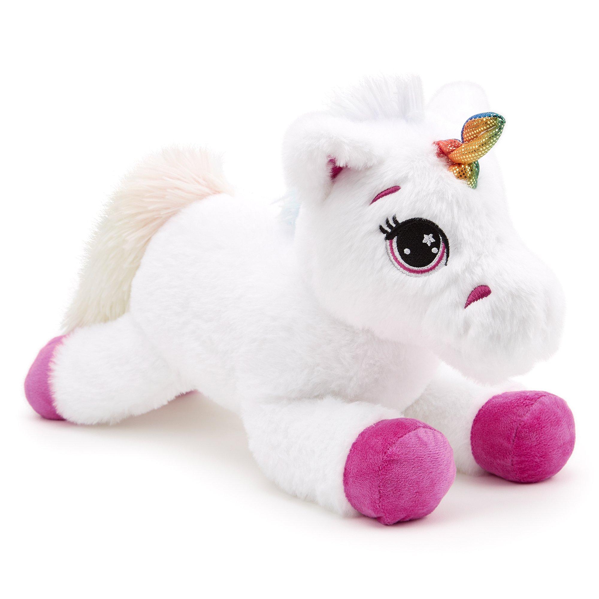 Zappi Co  White Team Unicorn Soft Toy 36 Cm Eco
