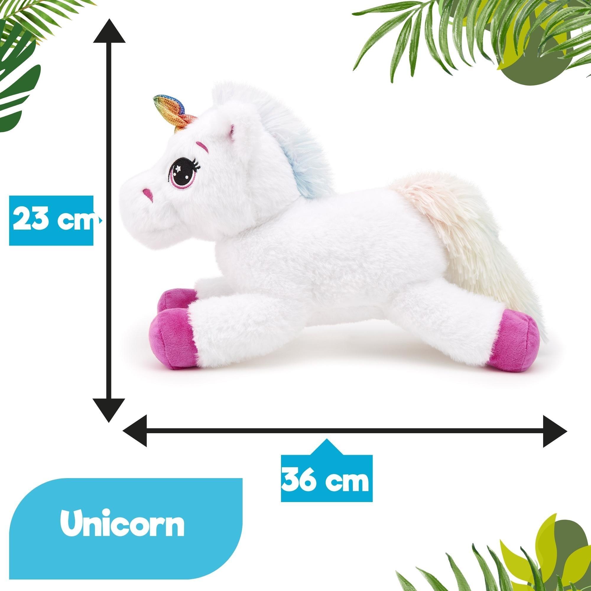 Blanc - Zappi Co - Zappi Co Unicorn Soft Toy 36 cm ECO - 5