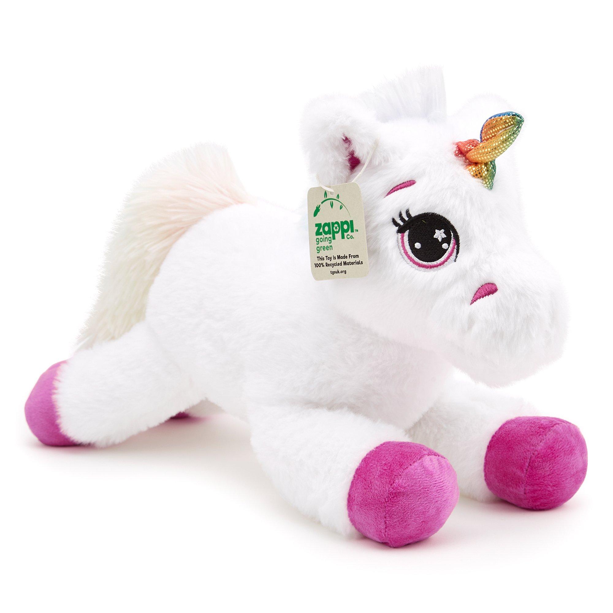 Blanc - Zappi Co - Zappi Co Unicorn Soft Toy 36 cm ECO - 6