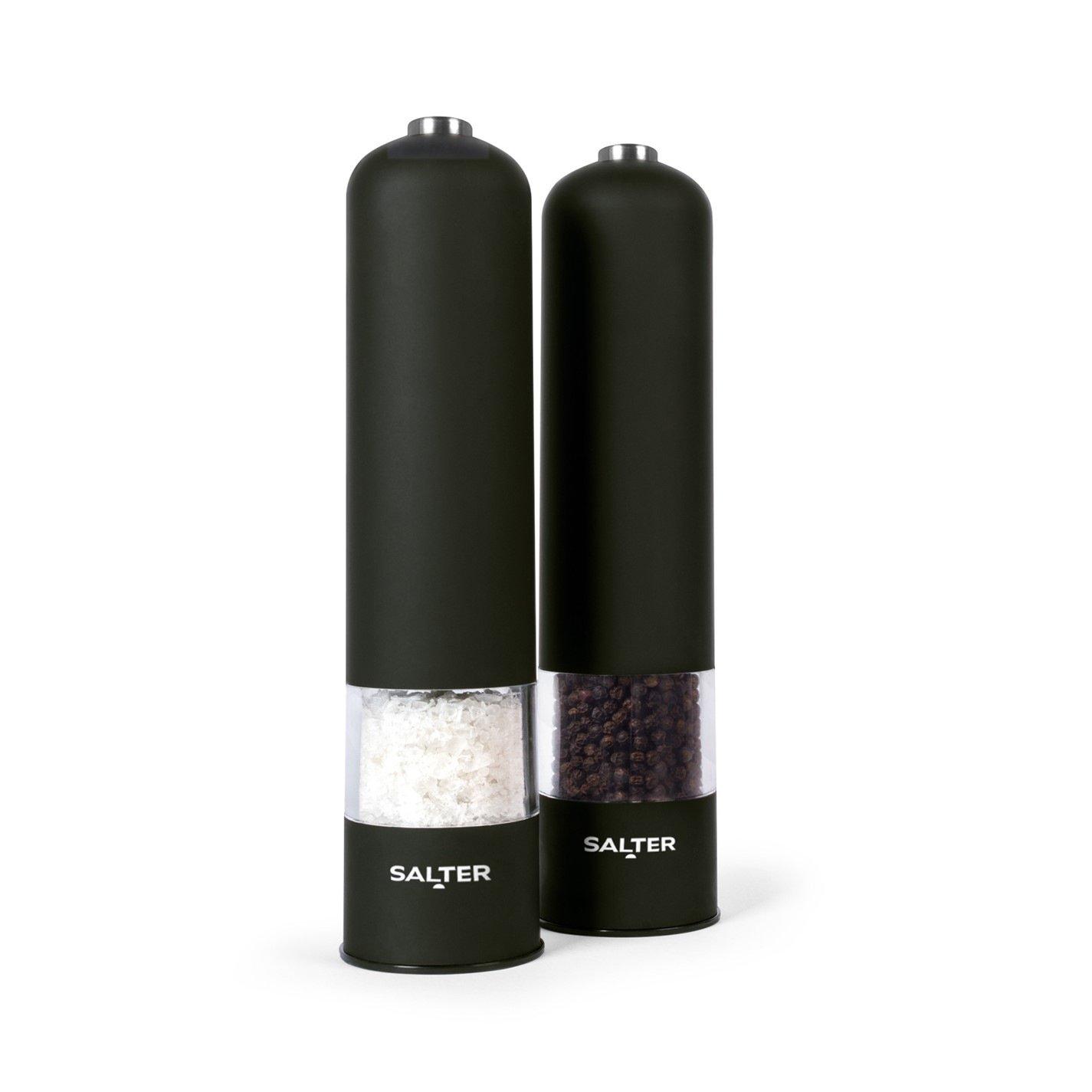 Salter Electronic Salt & Pepper Mills - Matt Black