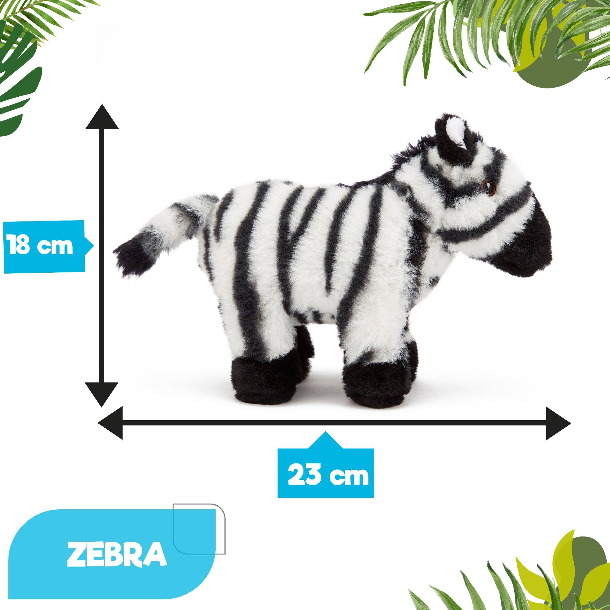 Multi - Zappi Co - Zappi Co Zebra Soft Toy 23 cm ECO - 5