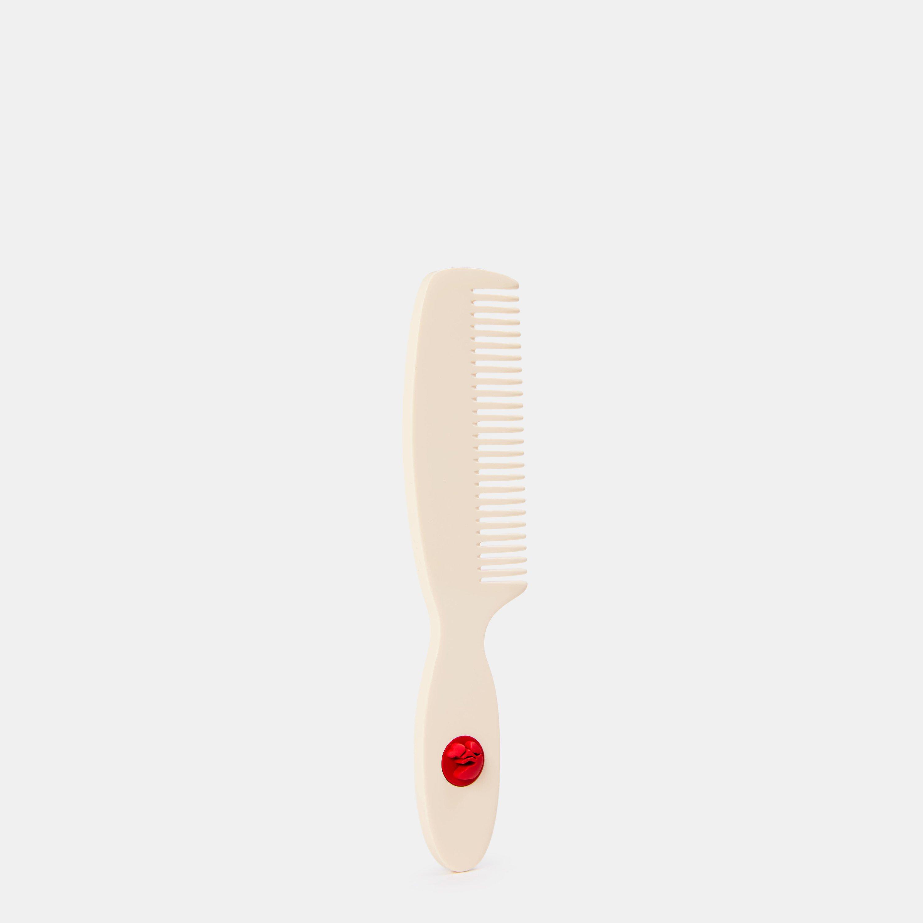 Off White  Hair Brush - Creme/Red